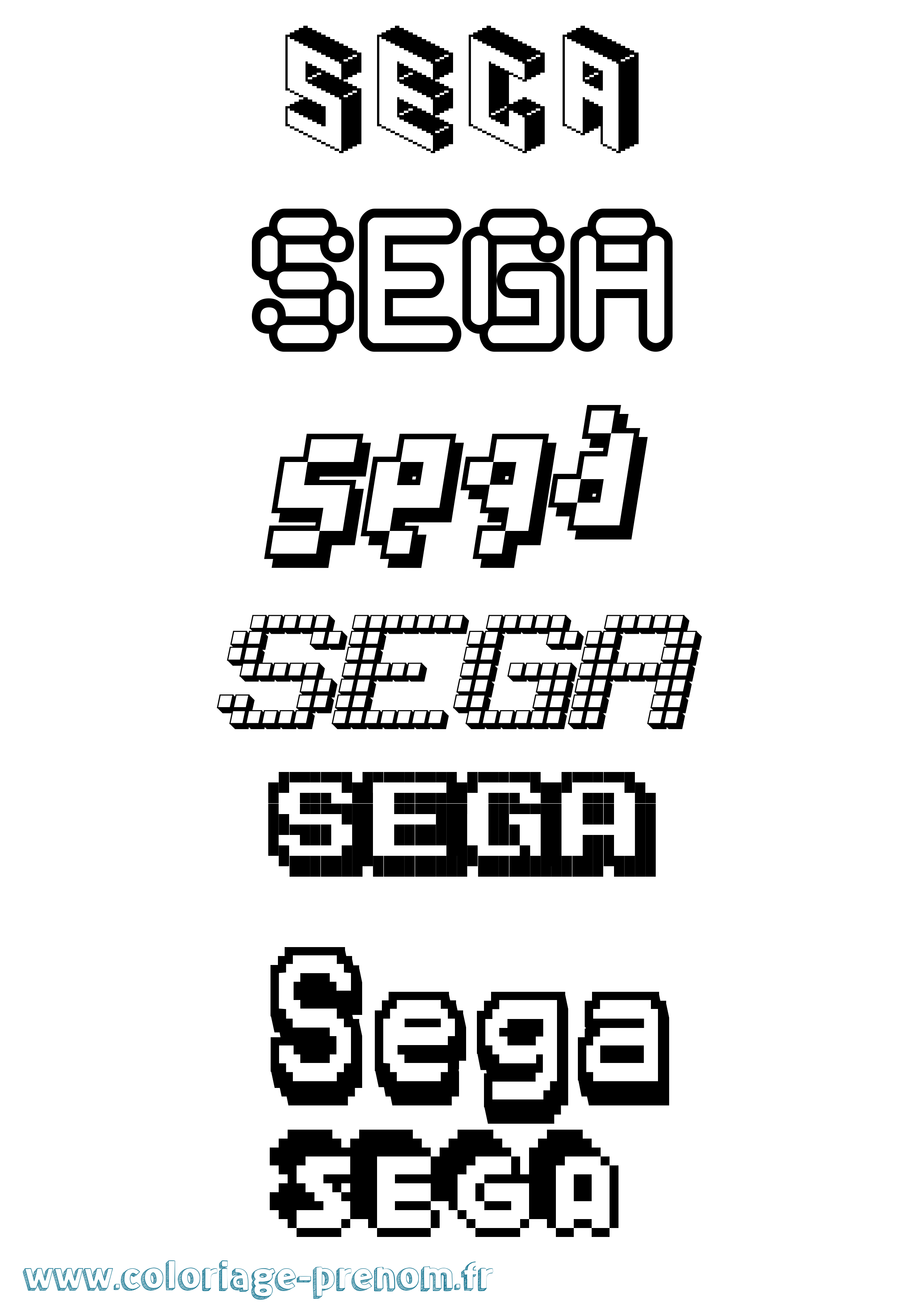 Coloriage Sega Pixel Coloriage prénom Sega Pixel