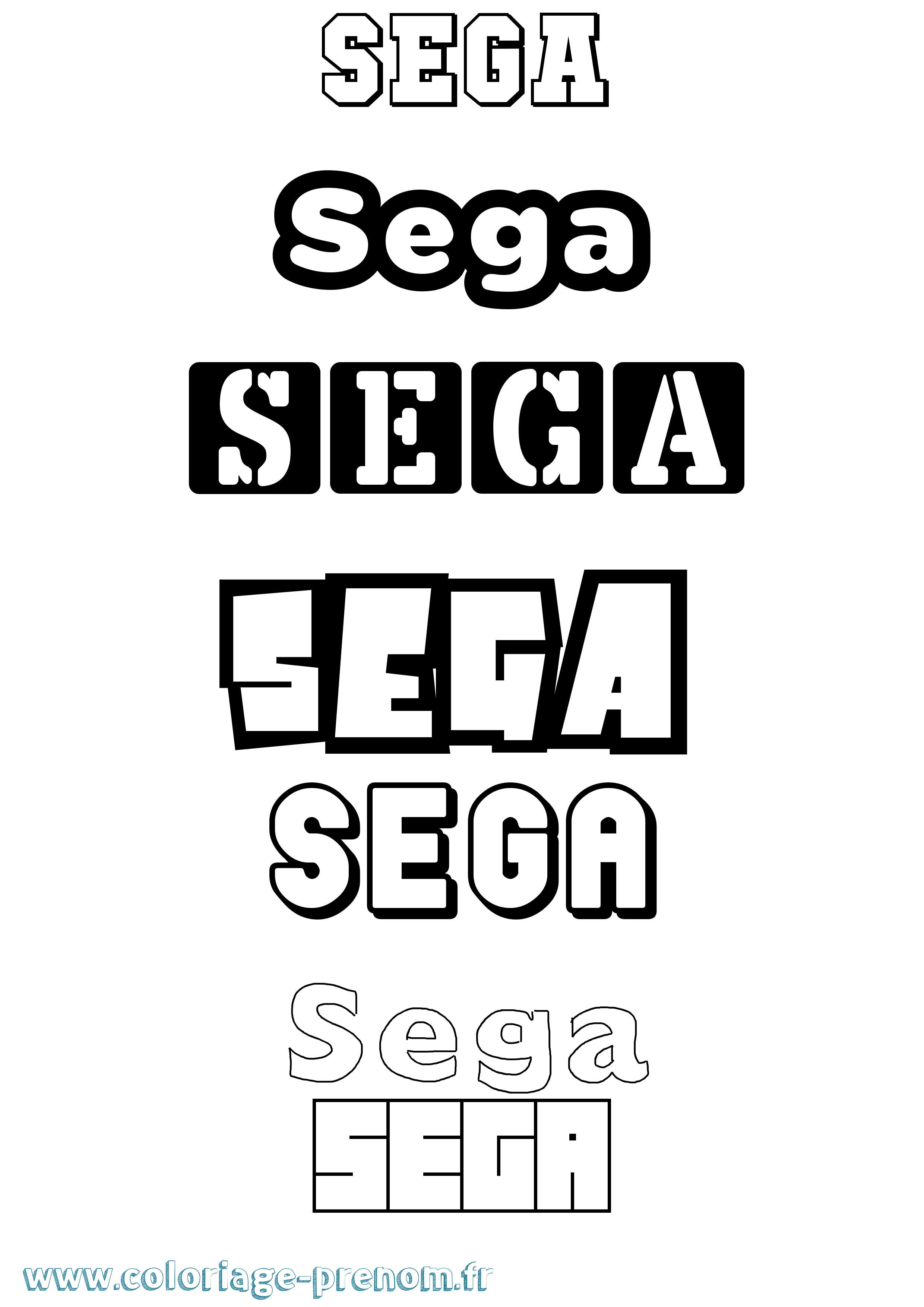 Coloriage Sega Simple Coloriage prénom Sega Simple