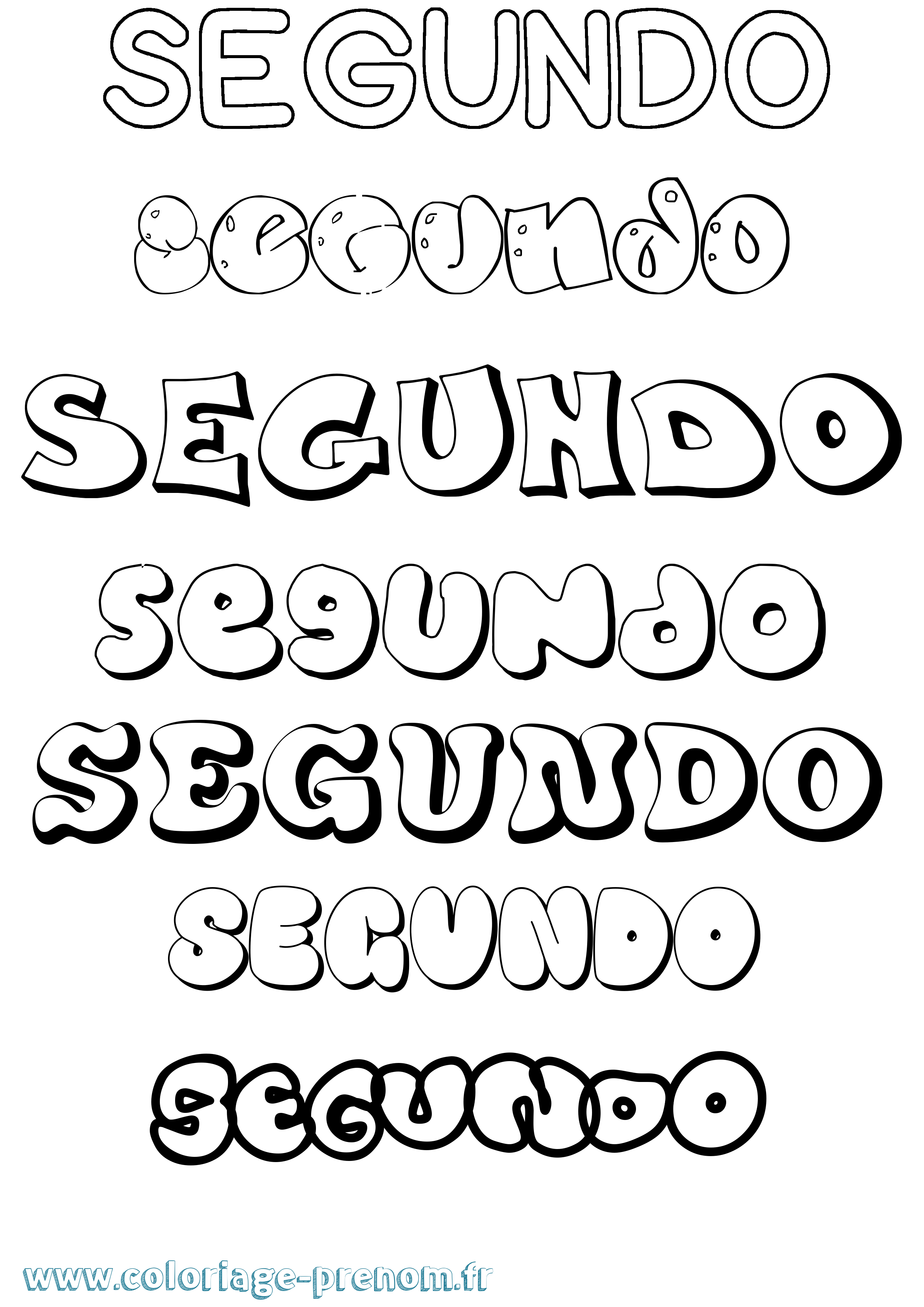 Coloriage Segundo Bubble Coloriage prénom Segundo Bubble