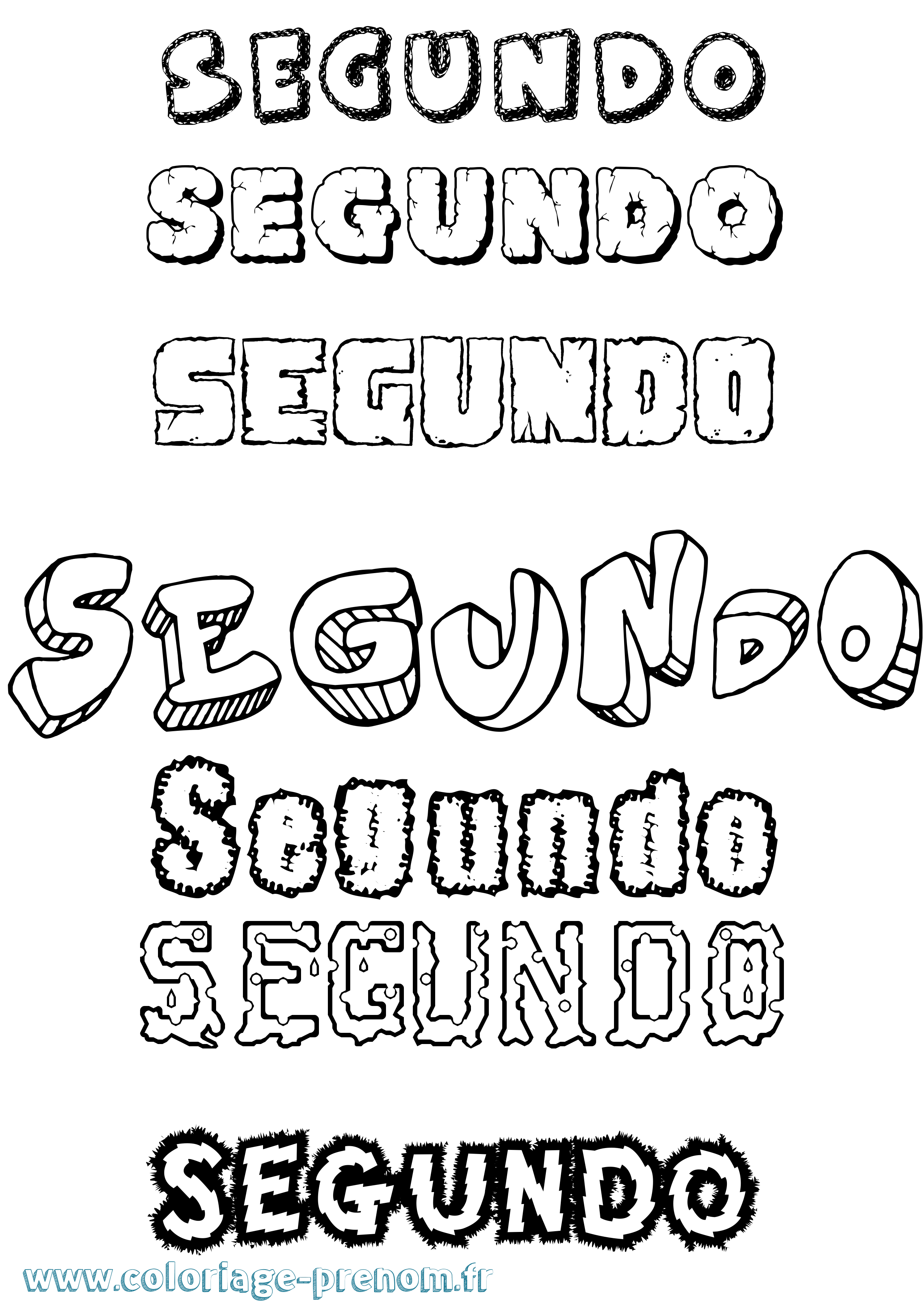 Coloriage Segundo Destructuré Coloriage prénom Segundo Destructuré