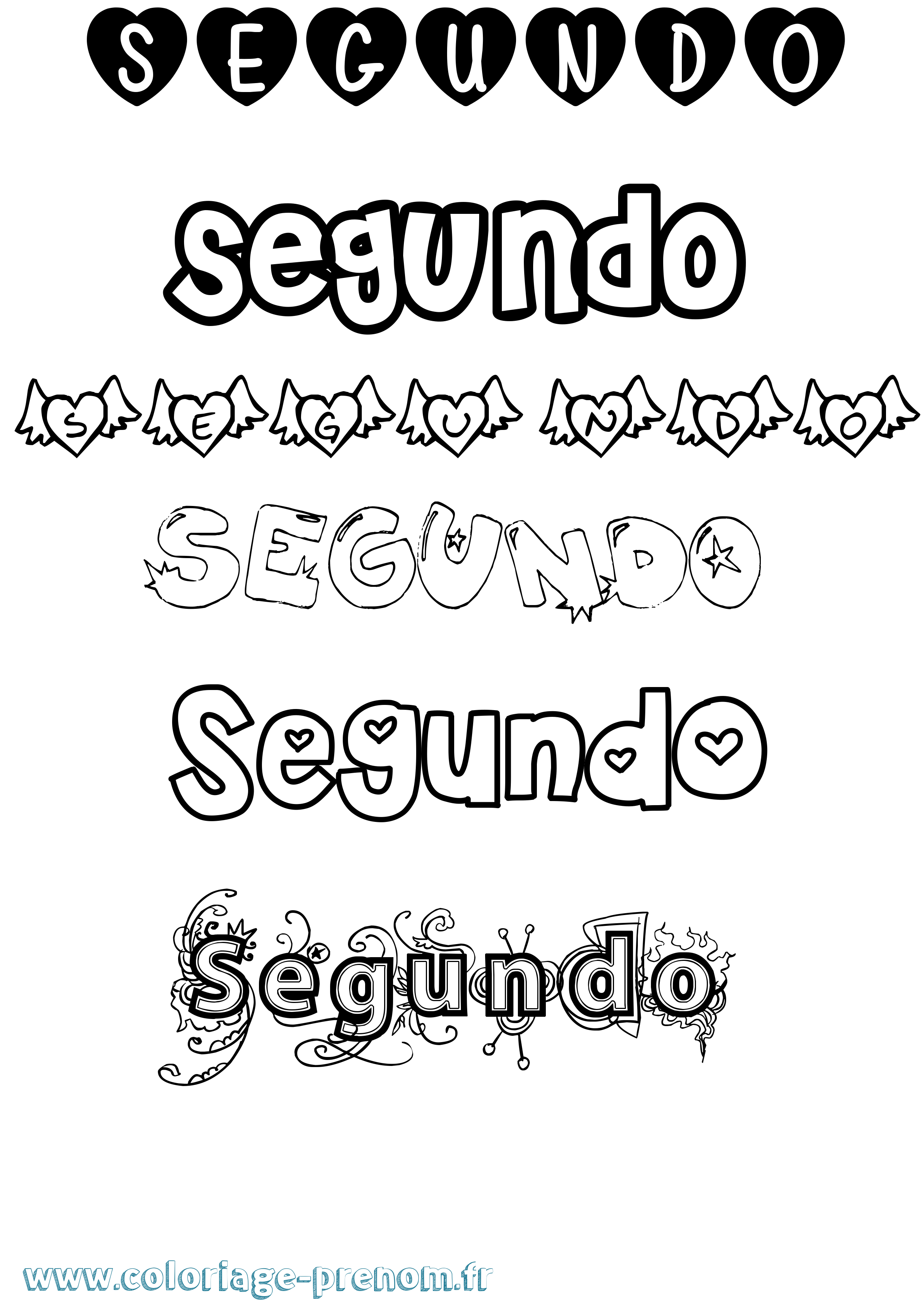 Coloriage Segundo Girly Coloriage prénom Segundo Girly
