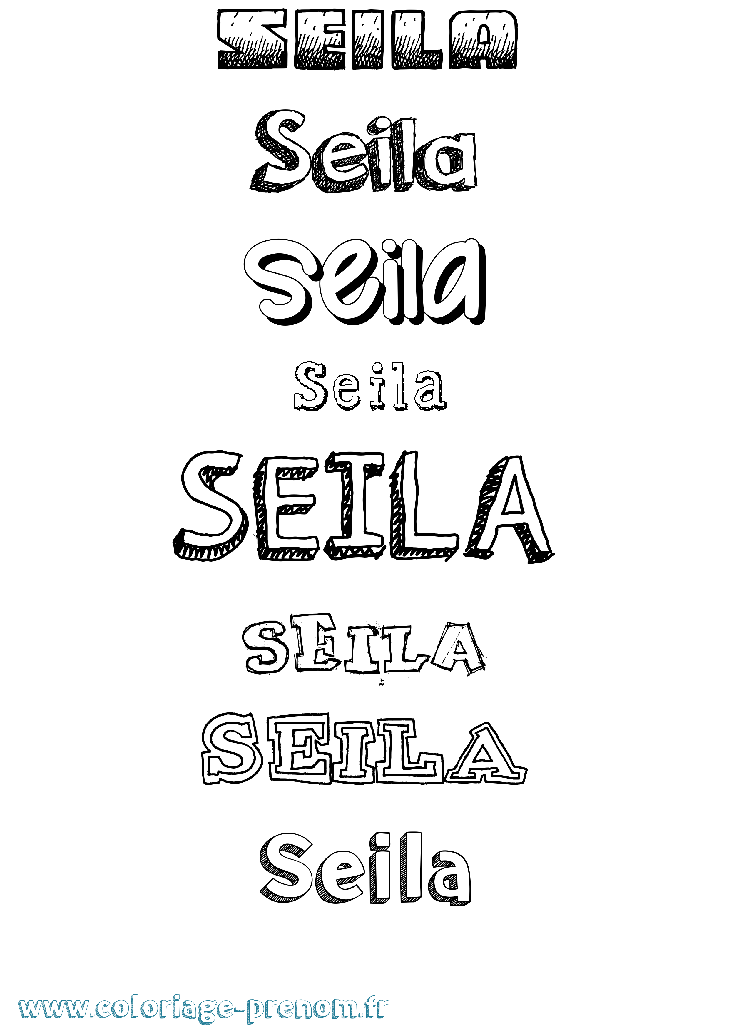 Coloriage Seila Dessiné Coloriage prénom Seila Dessiné