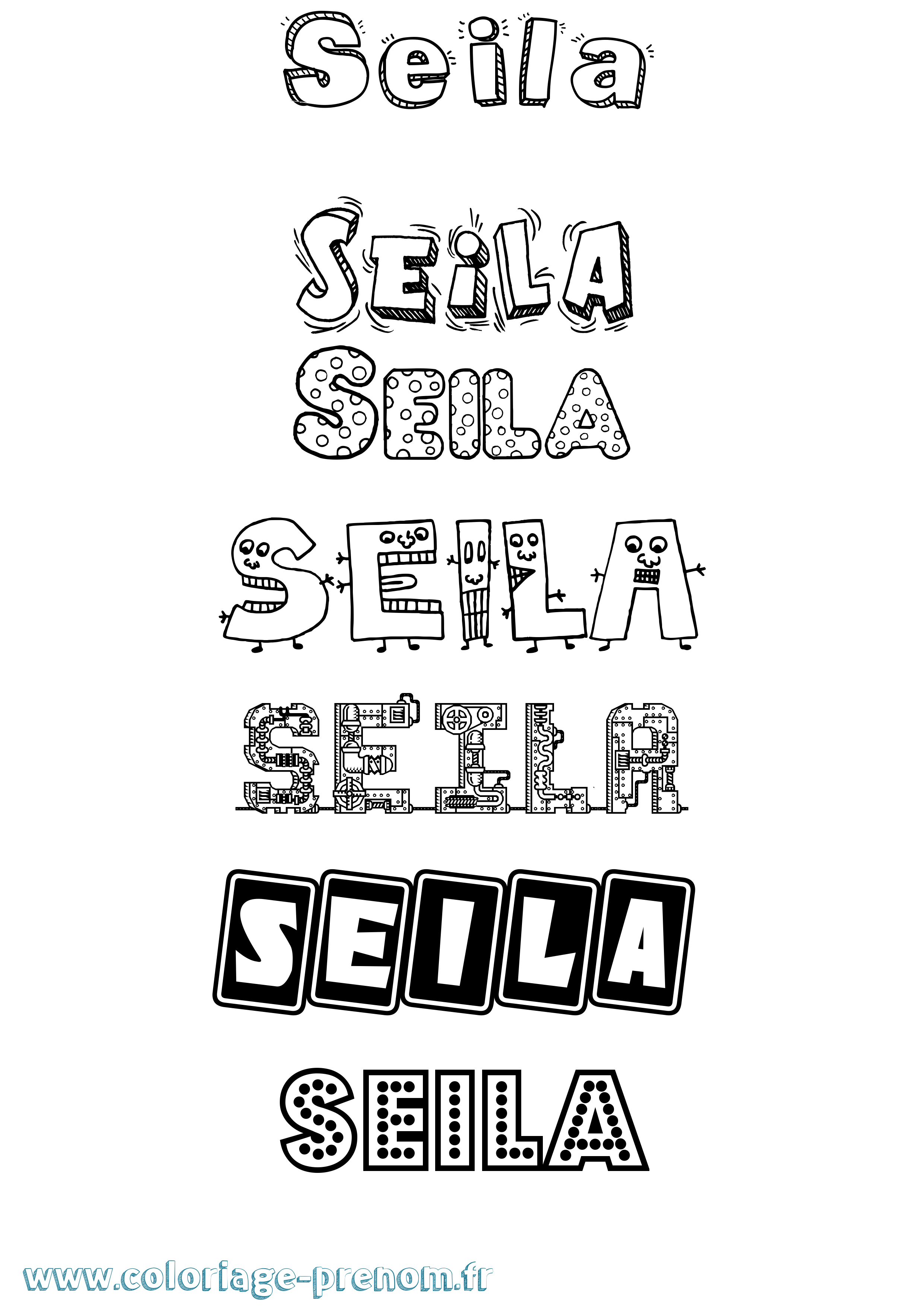 Coloriage Seila Fun Coloriage prénom Seila Fun