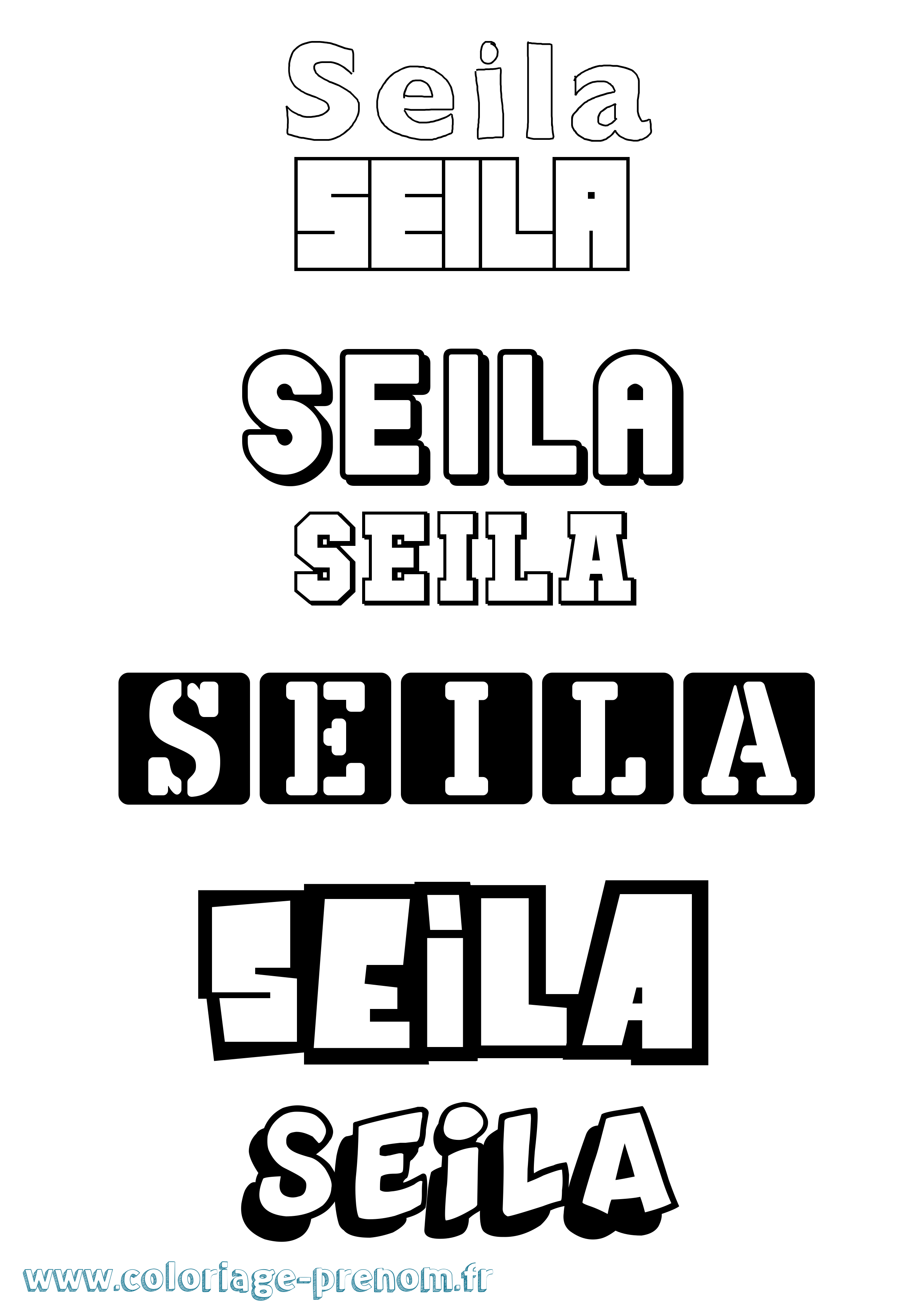 Coloriage Seila Simple Coloriage prénom Seila Simple