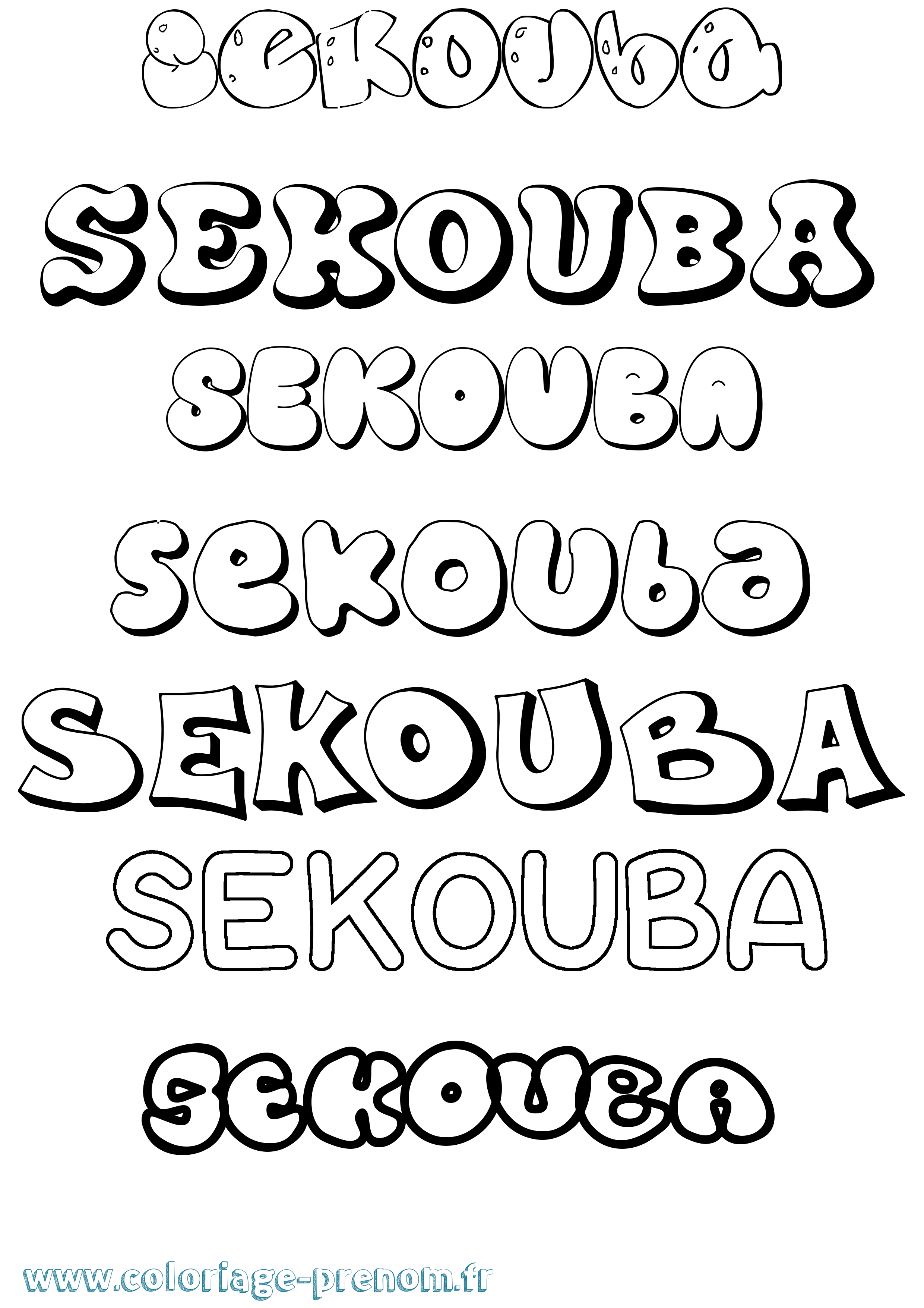 Coloriage Sekouba Bubble Coloriage prénom Sekouba Bubble