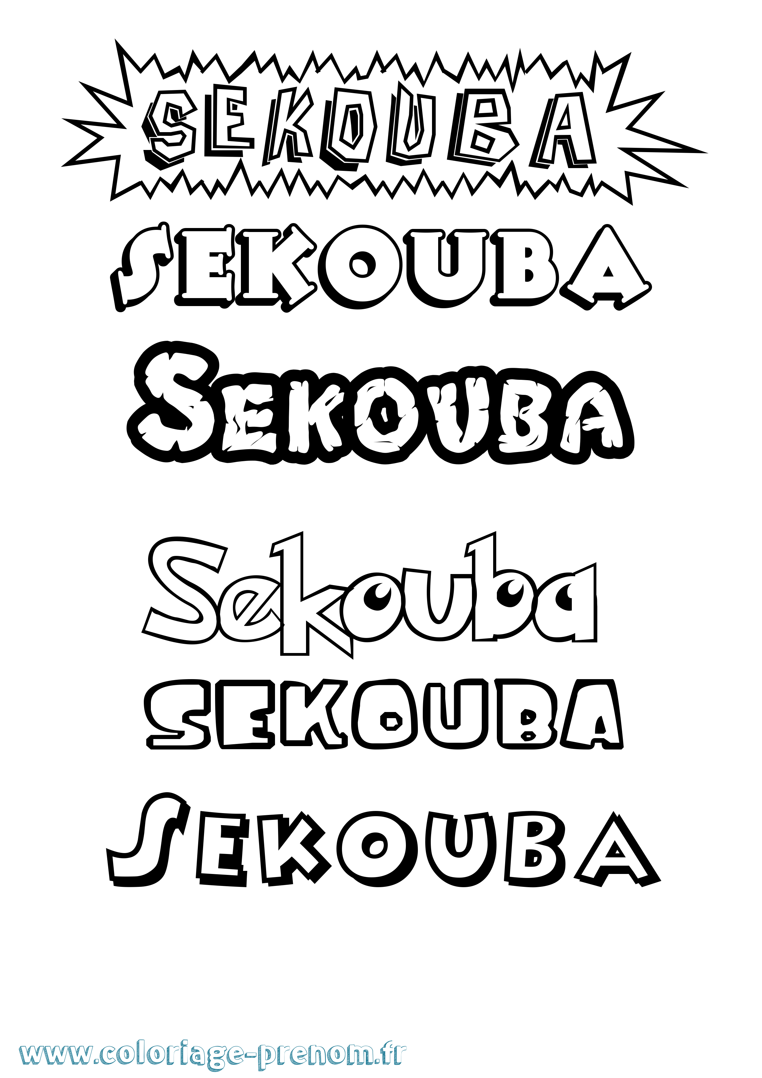 Coloriage Sekouba Dessin Animé Coloriage prénom Sekouba Dessin Animé