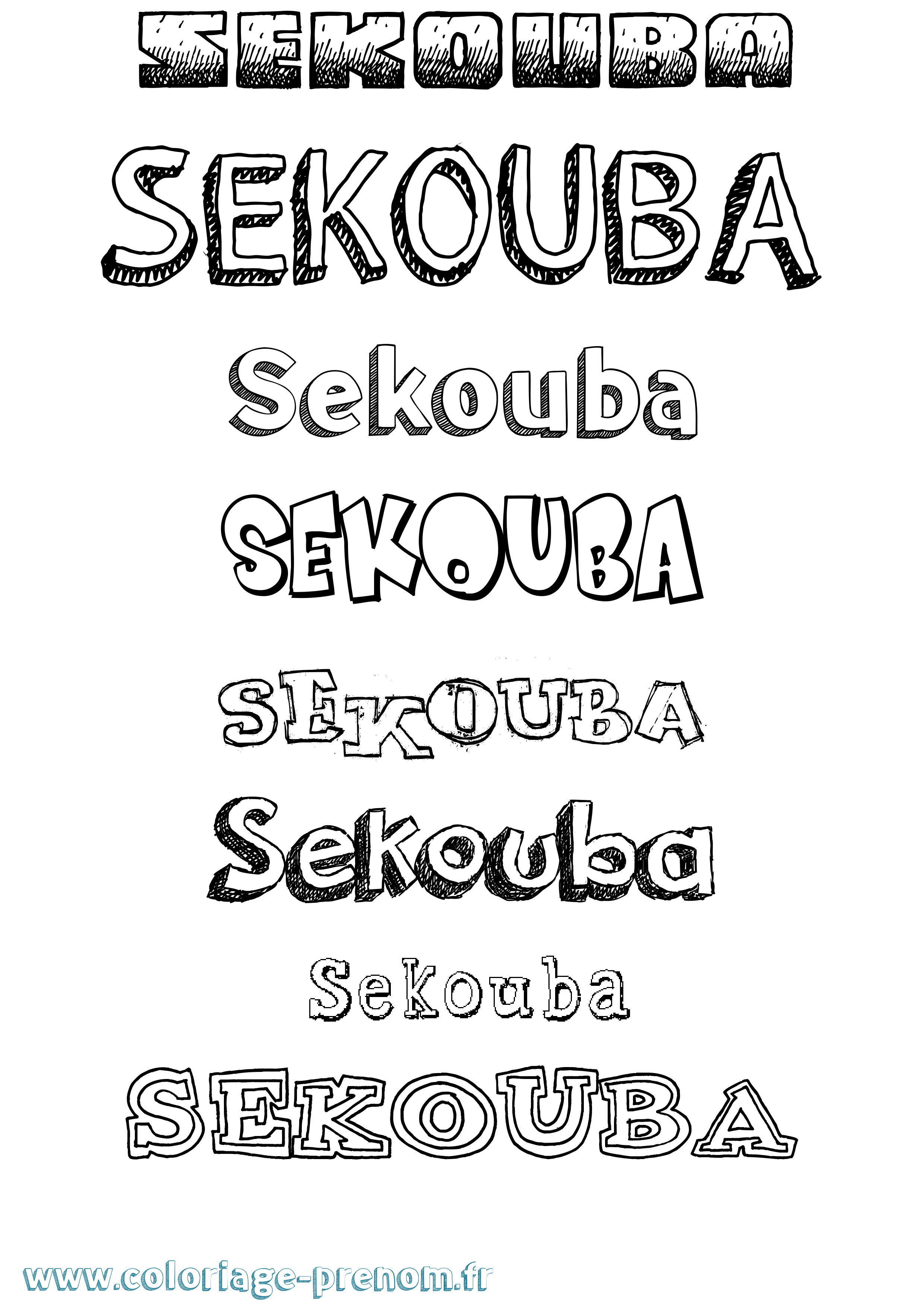 Coloriage Sekouba Dessiné Coloriage prénom Sekouba Dessiné