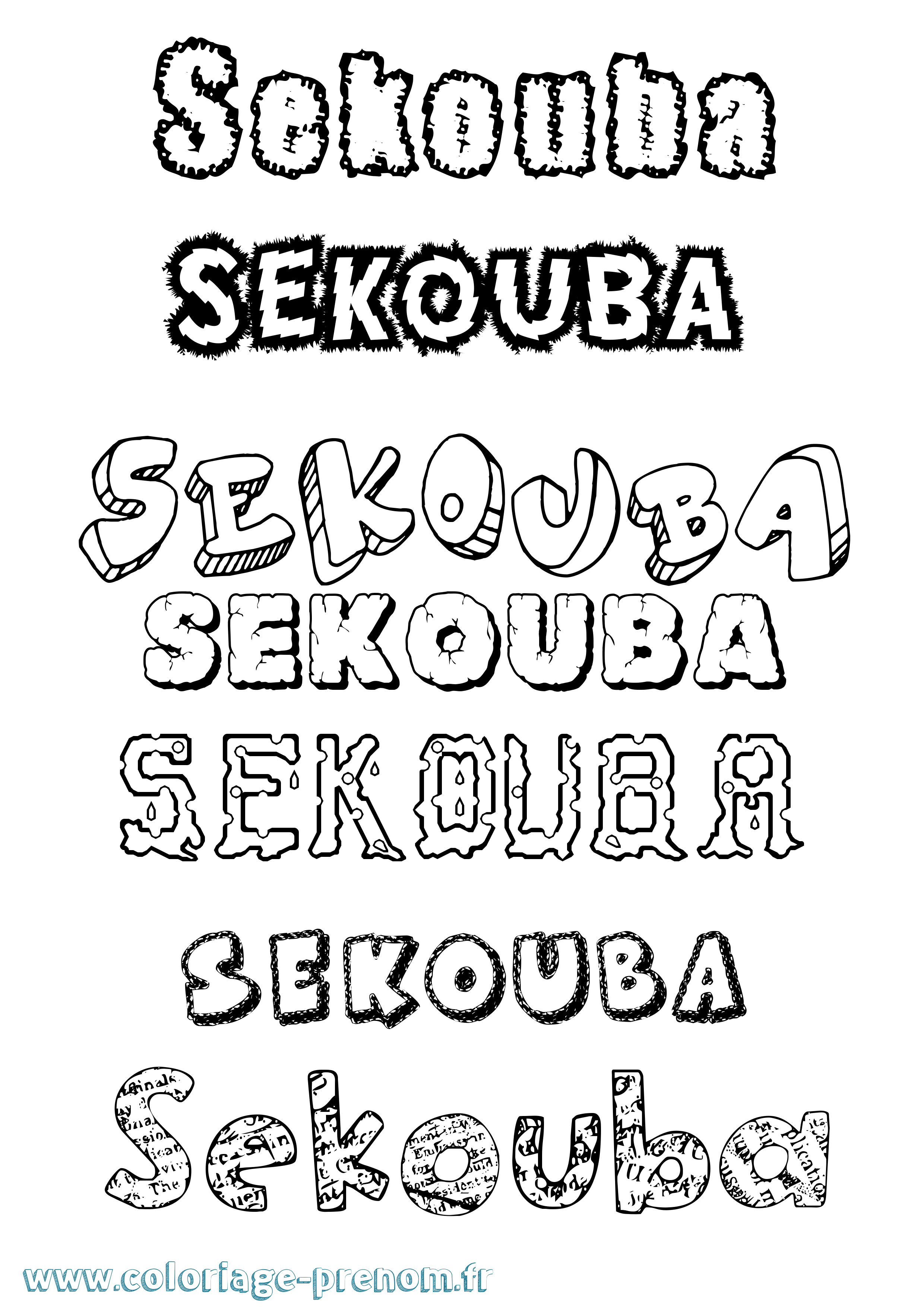 Coloriage Sekouba Destructuré Coloriage prénom Sekouba Destructuré