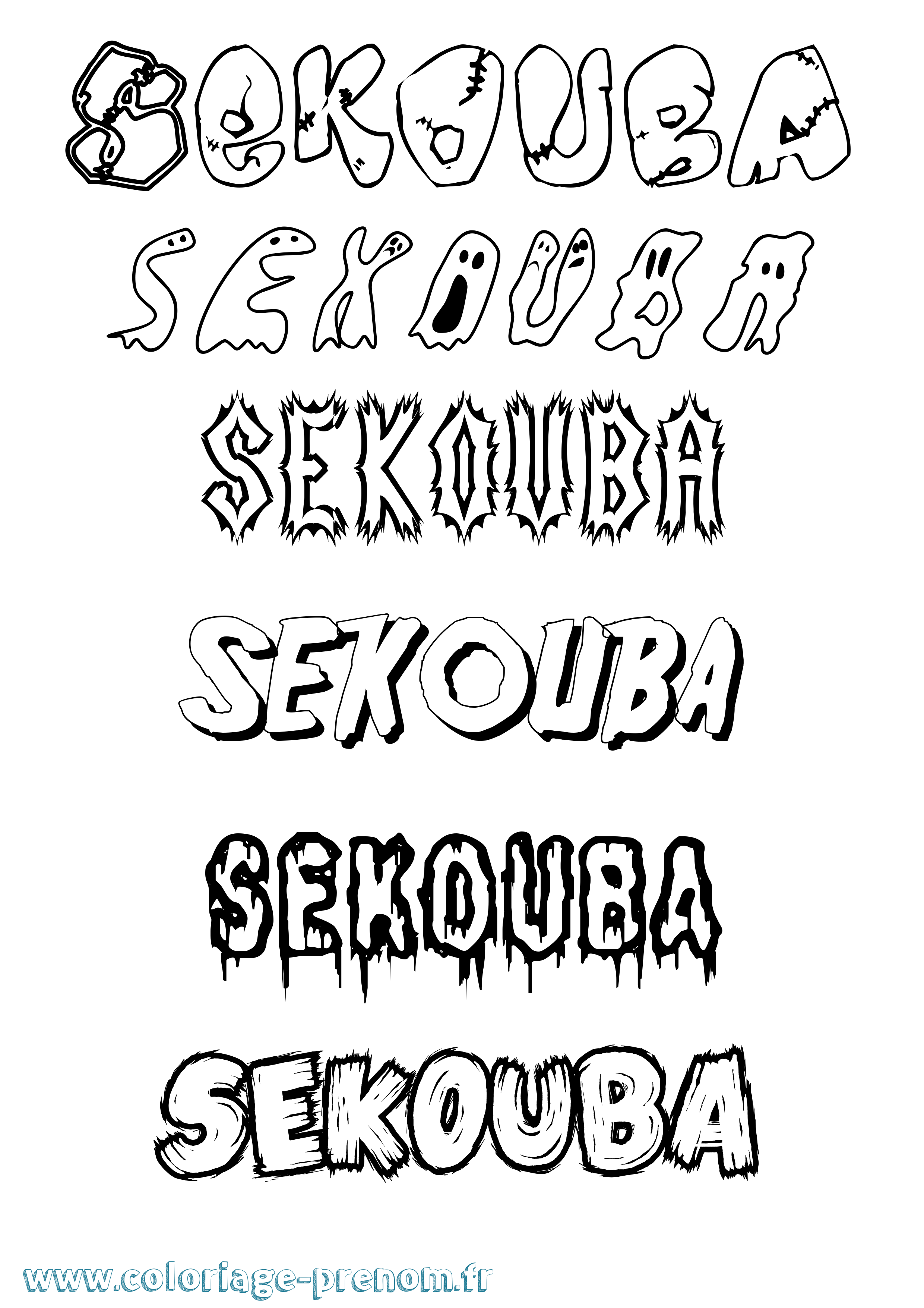 Coloriage Sekouba Frisson Coloriage prénom Sekouba Frisson