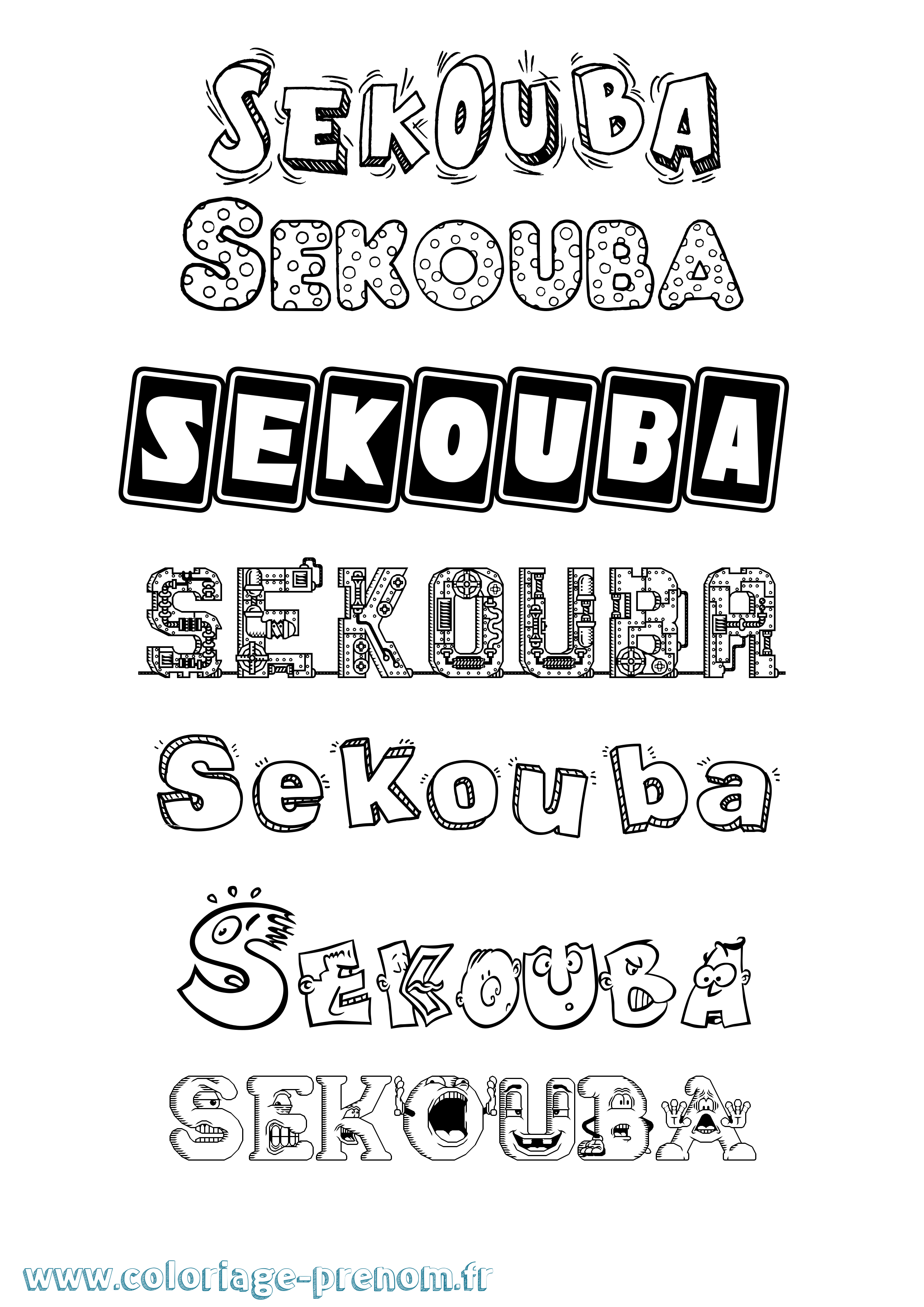 Coloriage Sekouba Fun Coloriage prénom Sekouba Fun