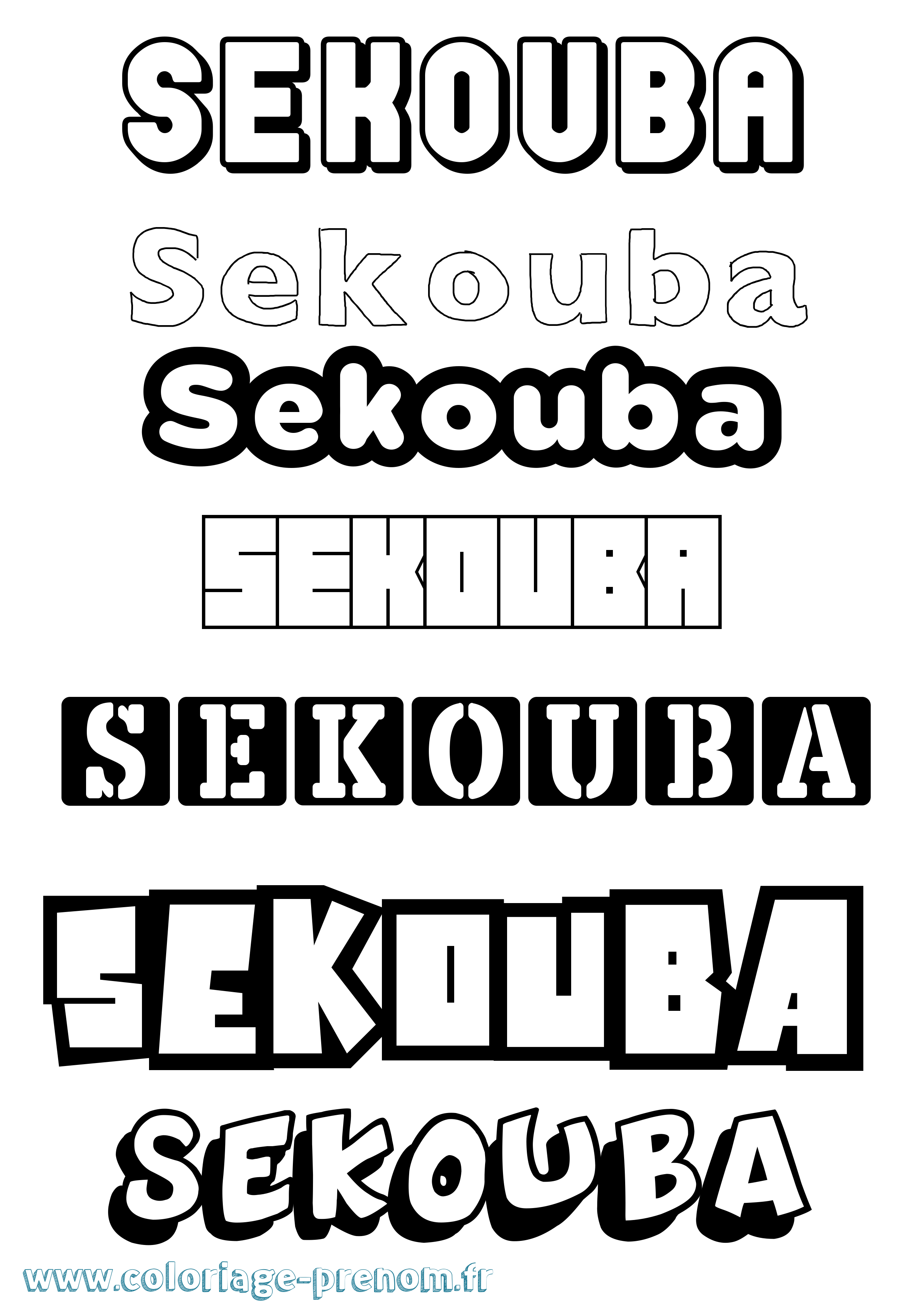Coloriage Sekouba Simple Coloriage prénom Sekouba Simple