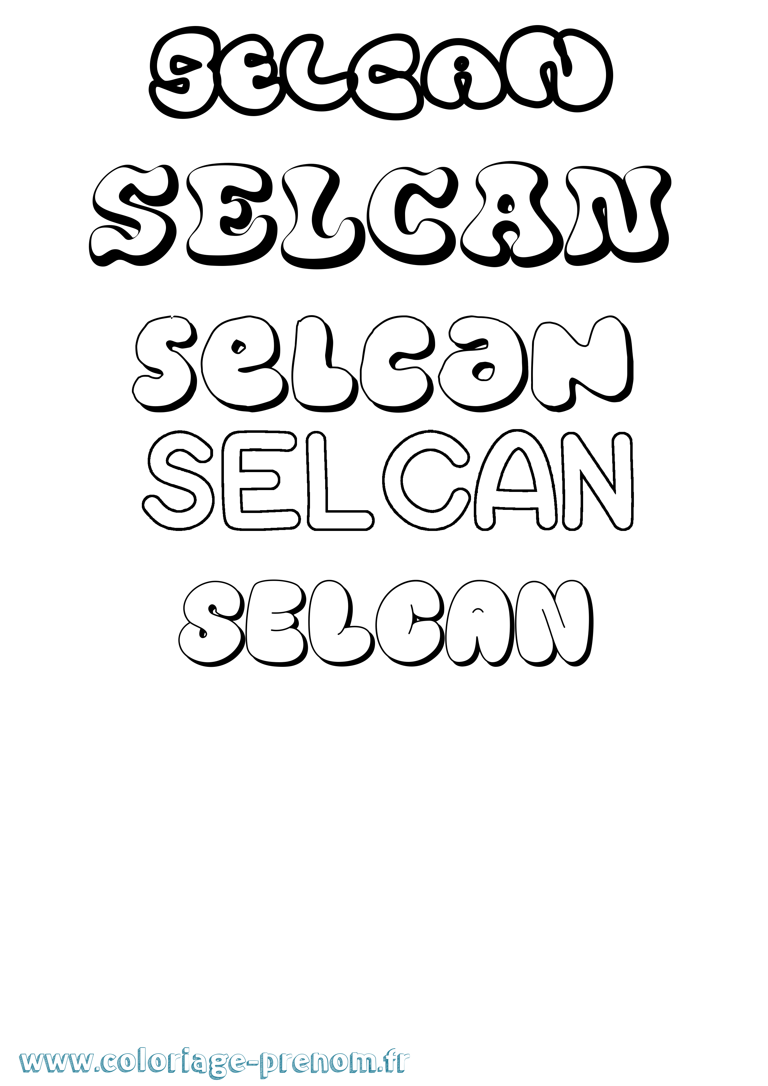 Coloriage Selcan Bubble Coloriage prénom Selcan Bubble