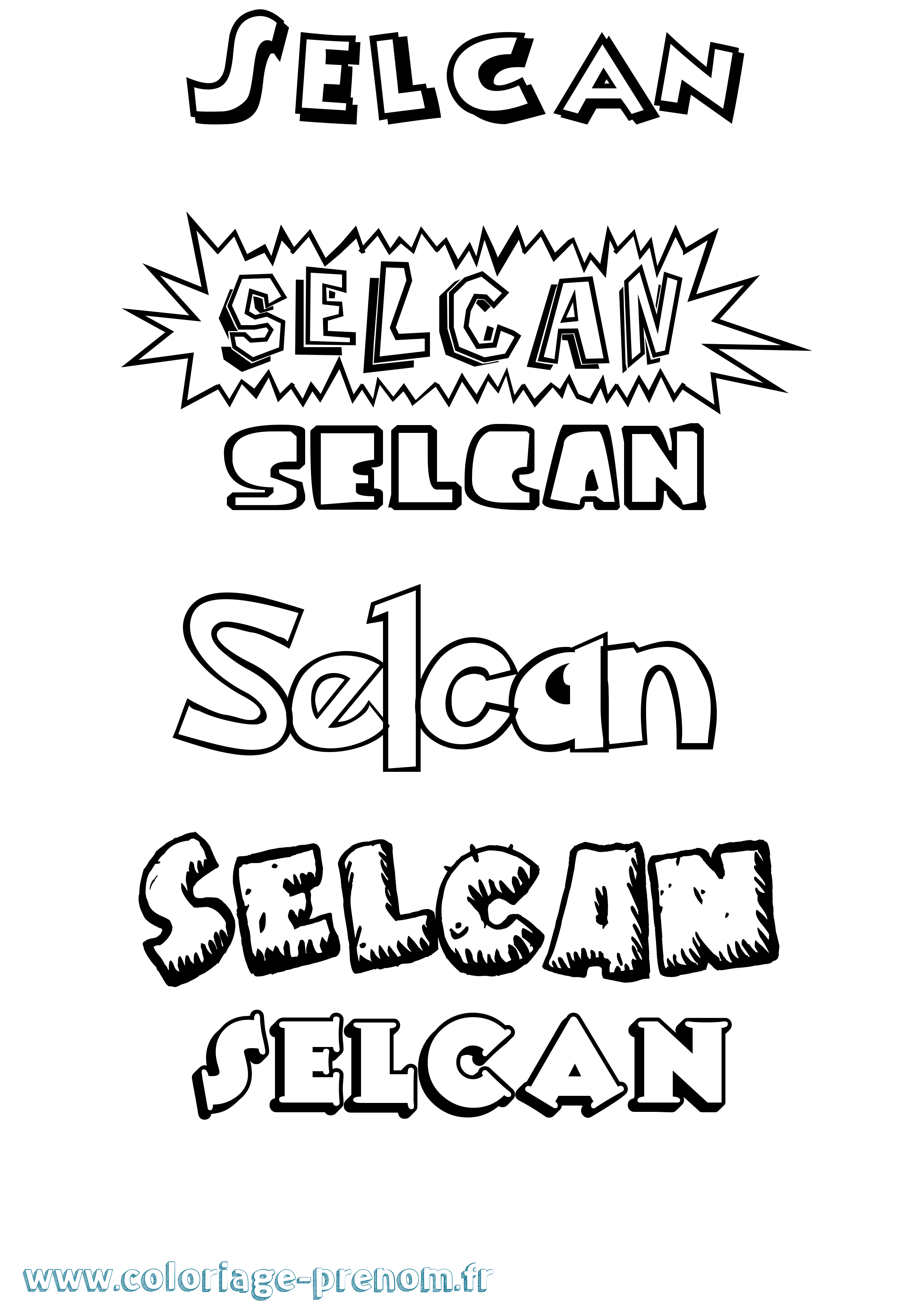Coloriage Selcan Dessin Animé Coloriage prénom Selcan Dessin Animé