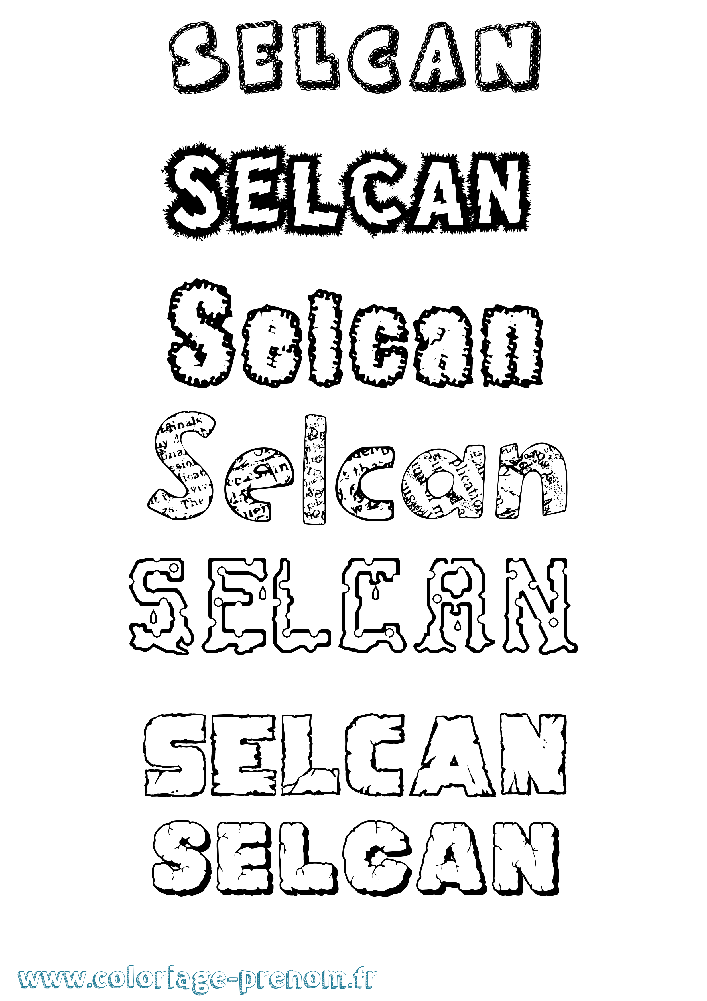 Coloriage Selcan Destructuré Coloriage prénom Selcan Destructuré