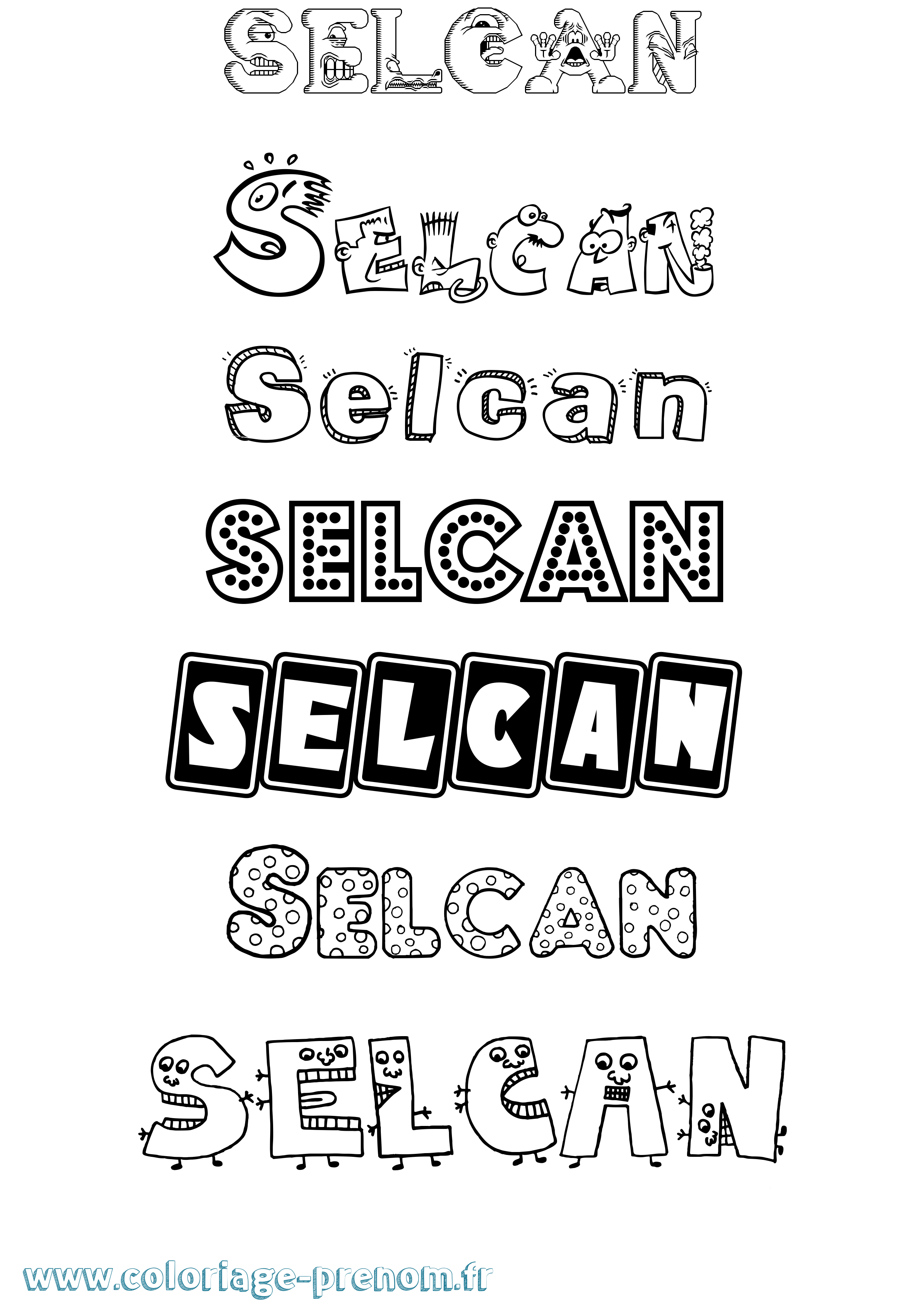 Coloriage Selcan Fun Coloriage prénom Selcan Fun