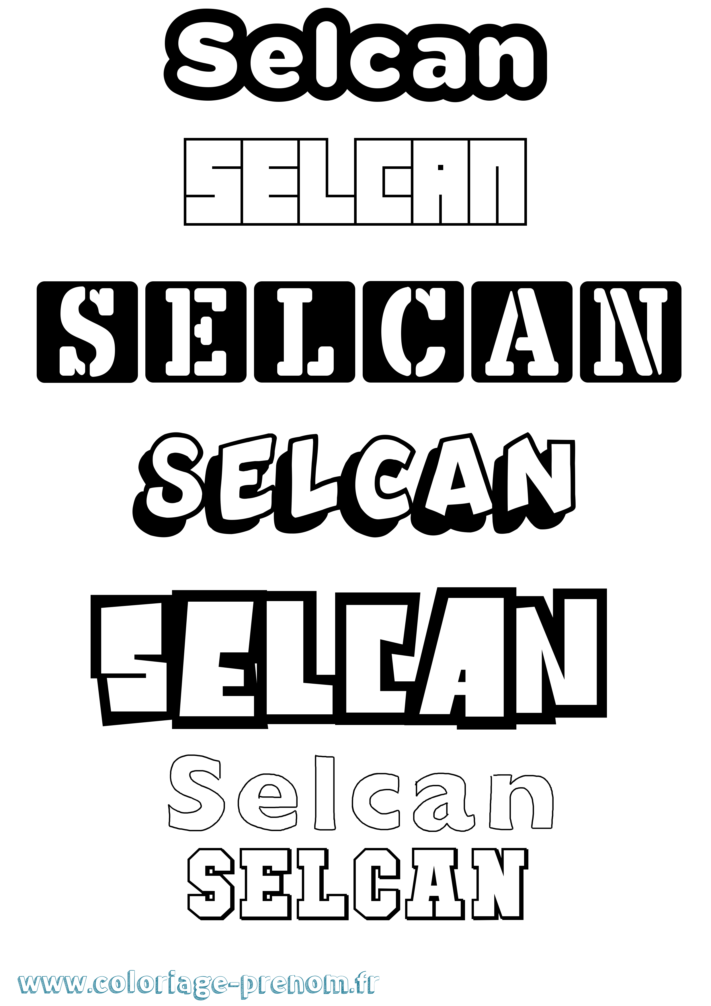 Coloriage Selcan Simple Coloriage prénom Selcan Simple