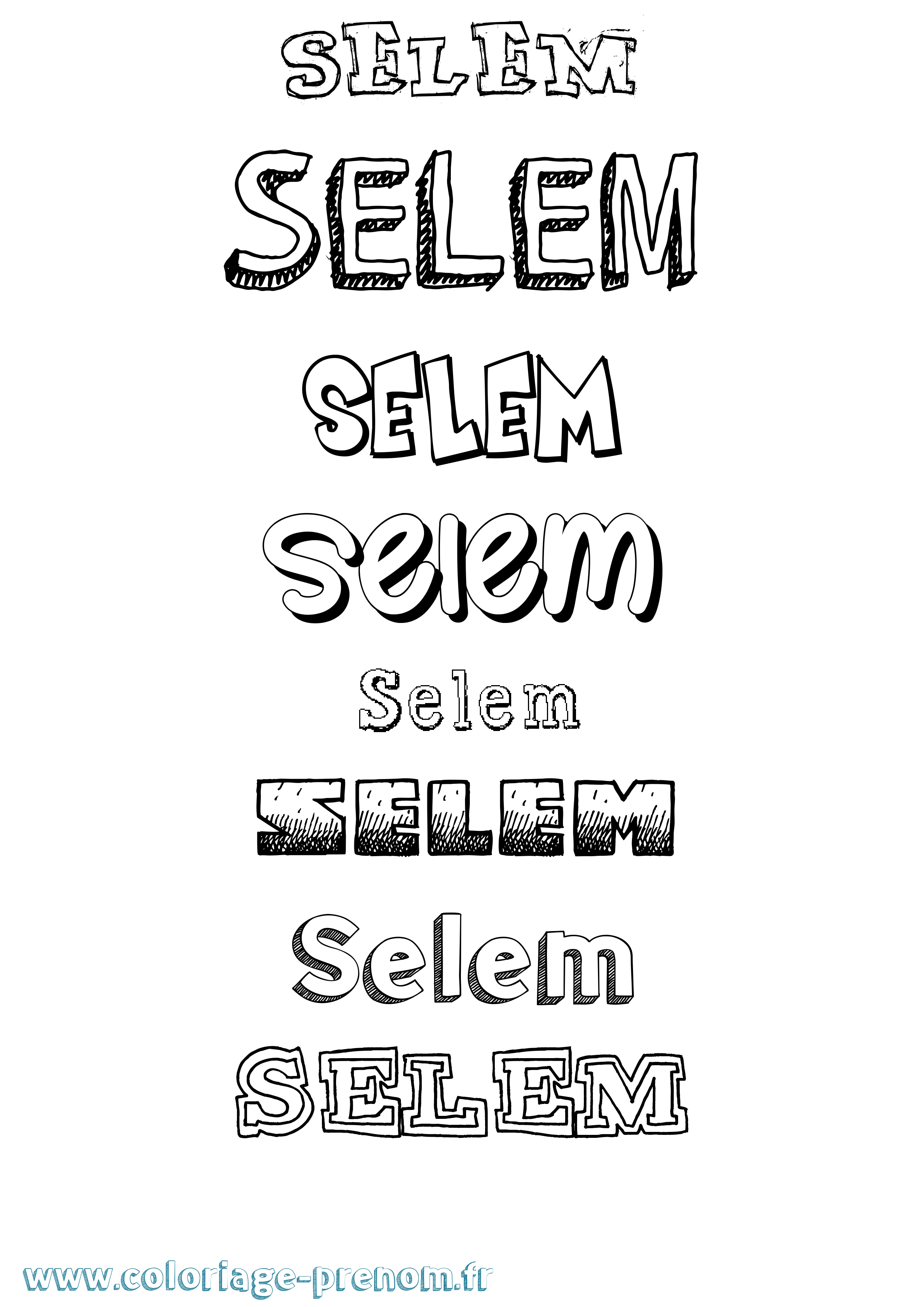 Coloriage Selem Dessiné Coloriage prénom Selem Dessiné