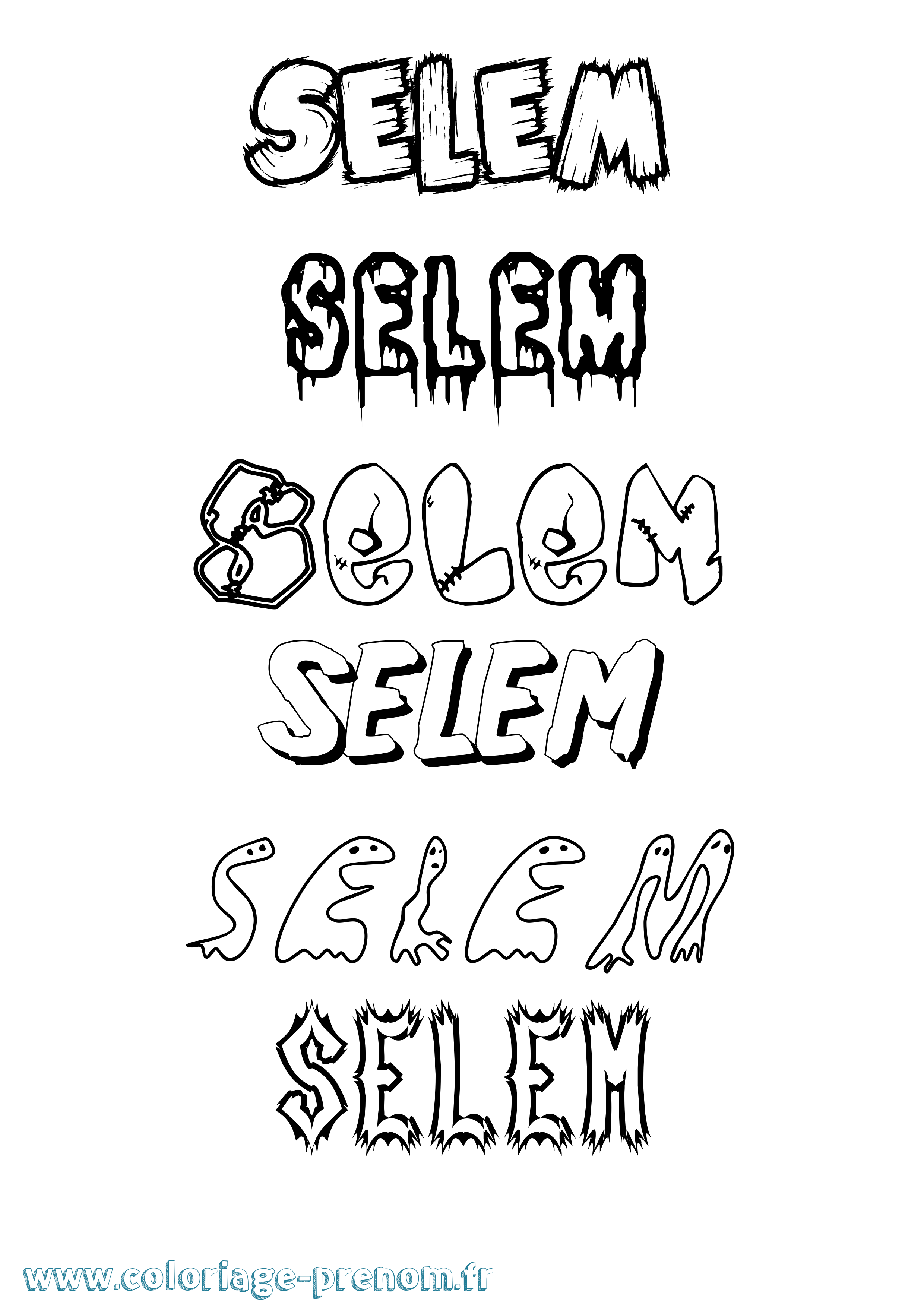 Coloriage Selem Frisson Coloriage prénom Selem Frisson