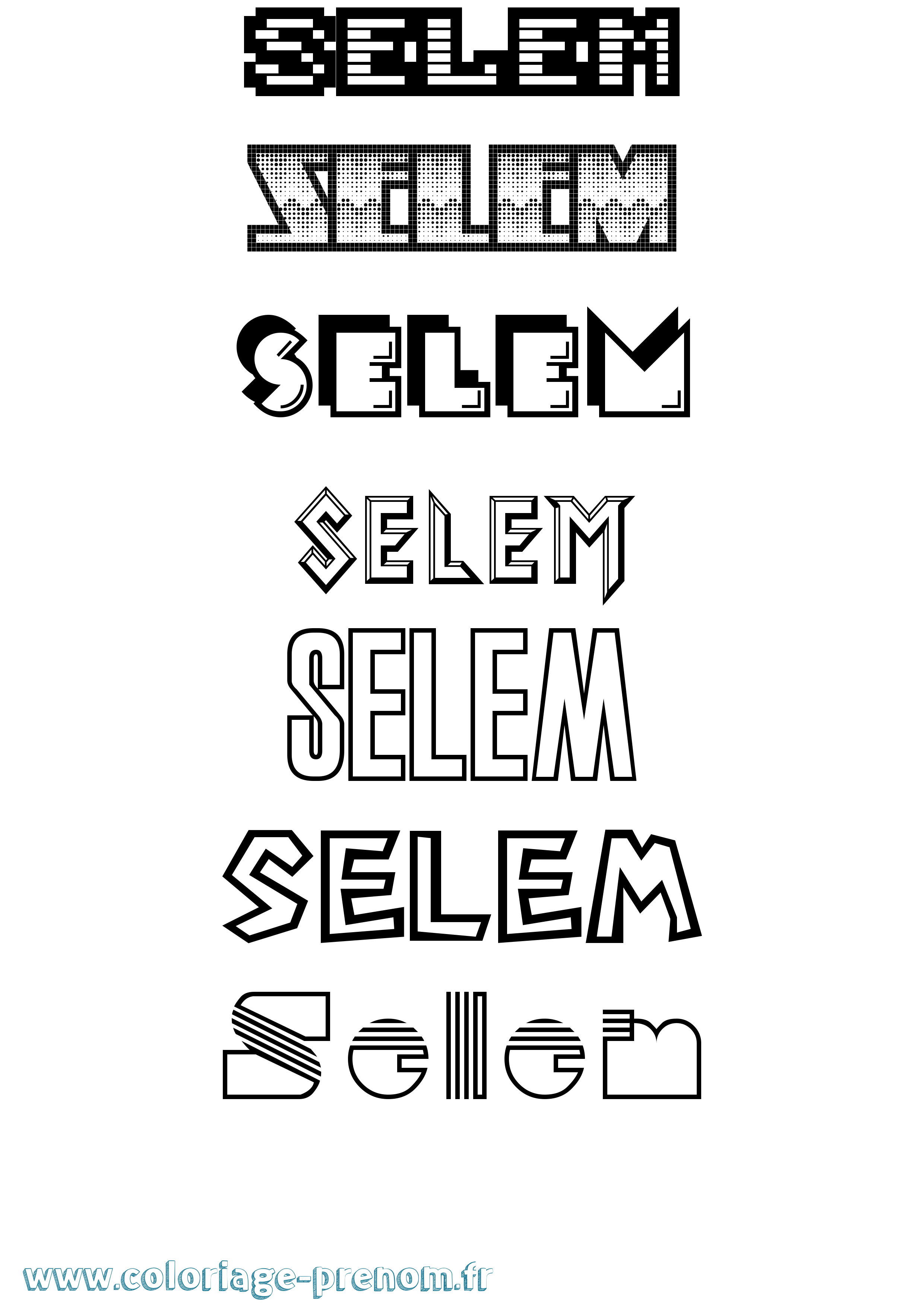 Coloriage Selem Jeux Vidéos Coloriage prénom Selem Jeux Vidéos