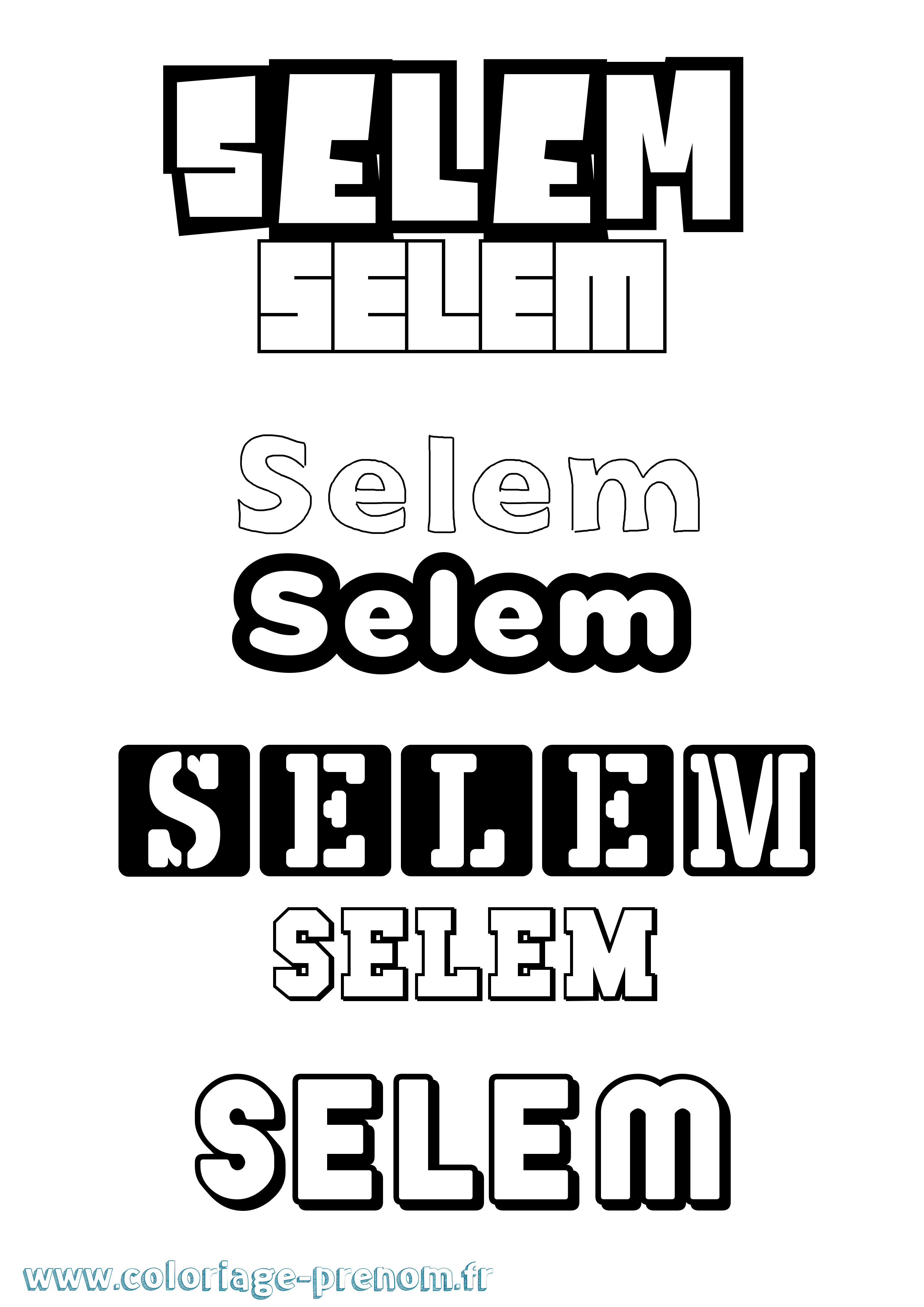 Coloriage Selem Simple Coloriage prénom Selem Simple