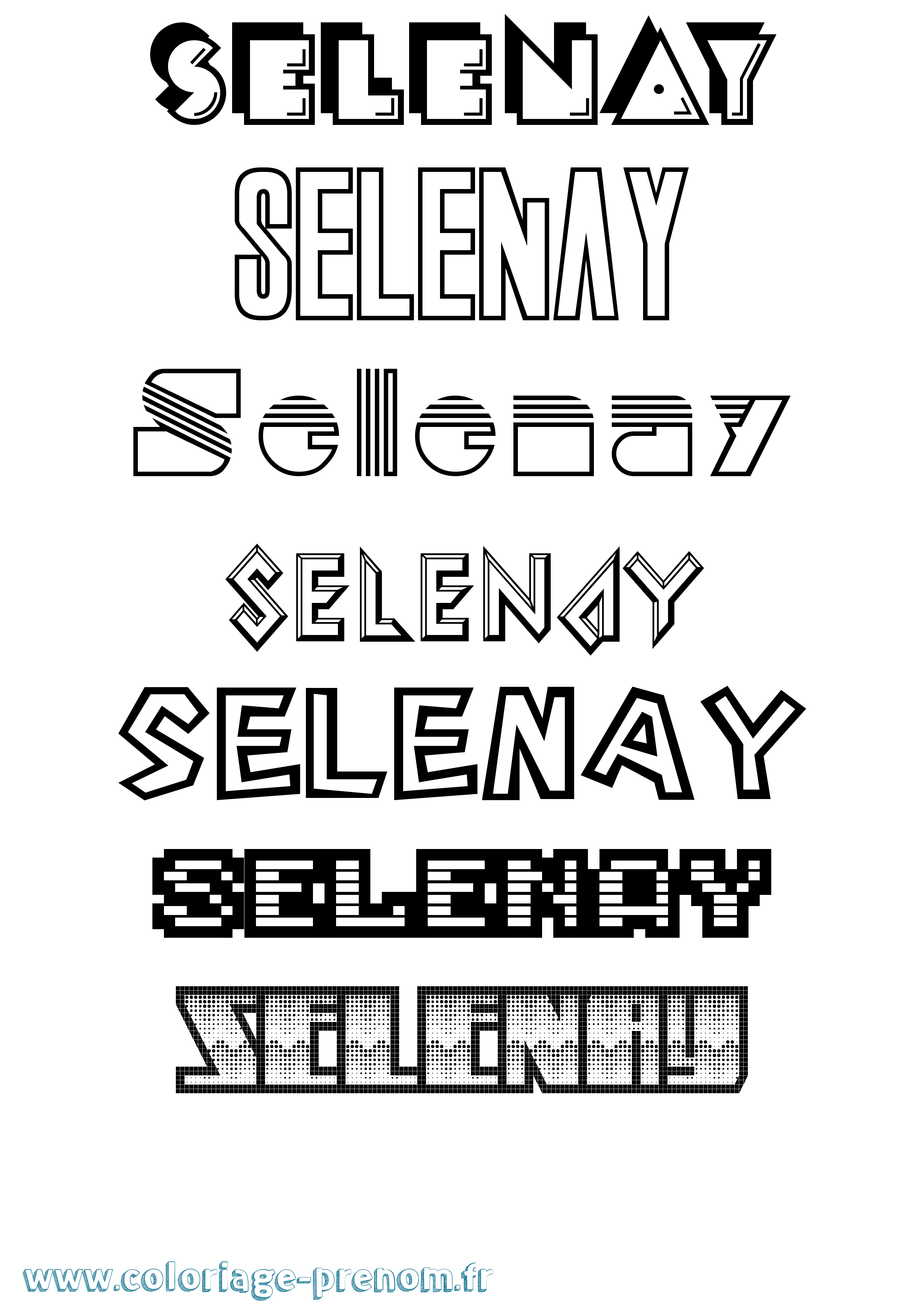 Coloriage Selenay Jeux Vidéos Coloriage prénom Selenay Jeux Vidéos
