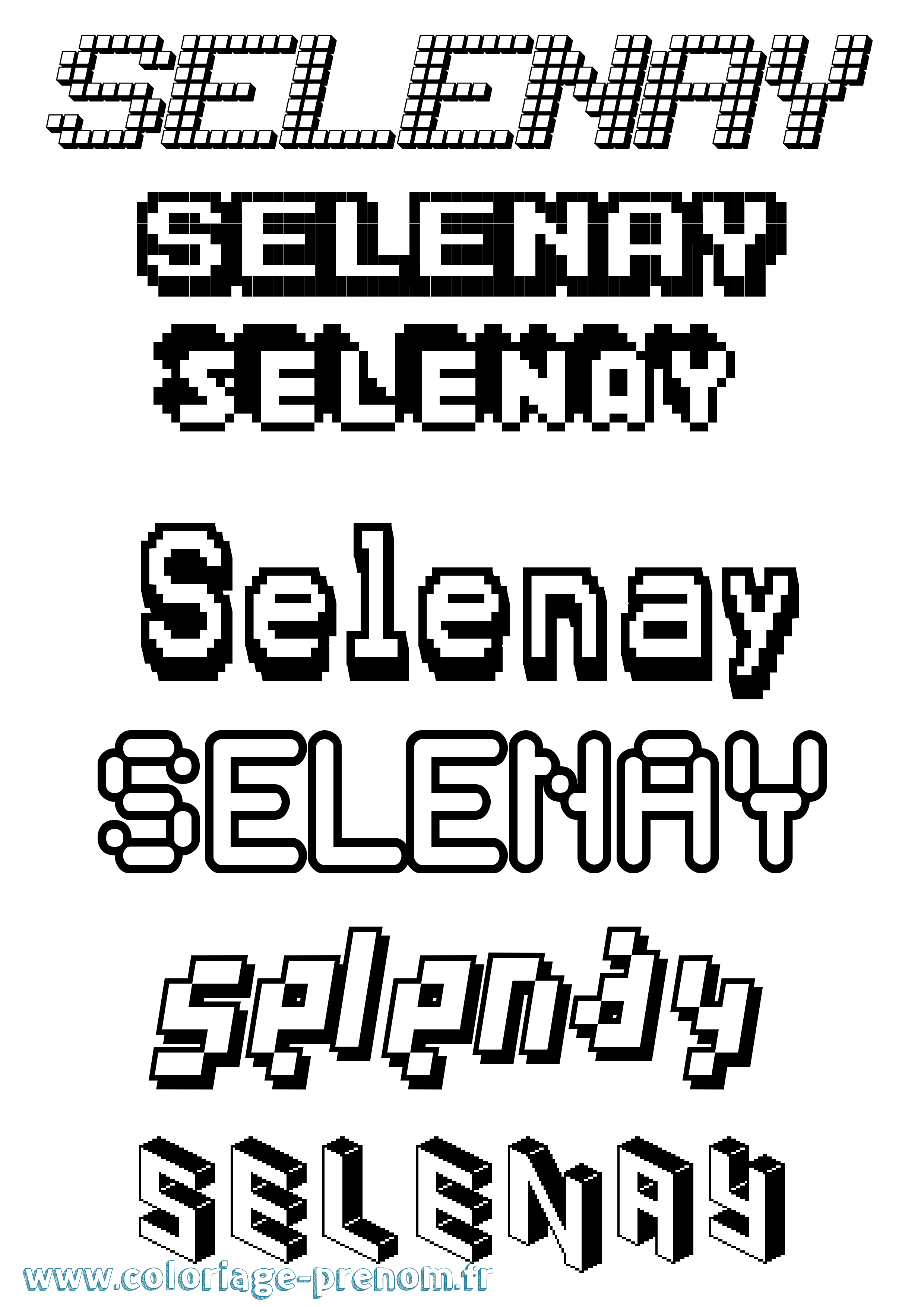 Coloriage Selenay Pixel Coloriage prénom Selenay Pixel