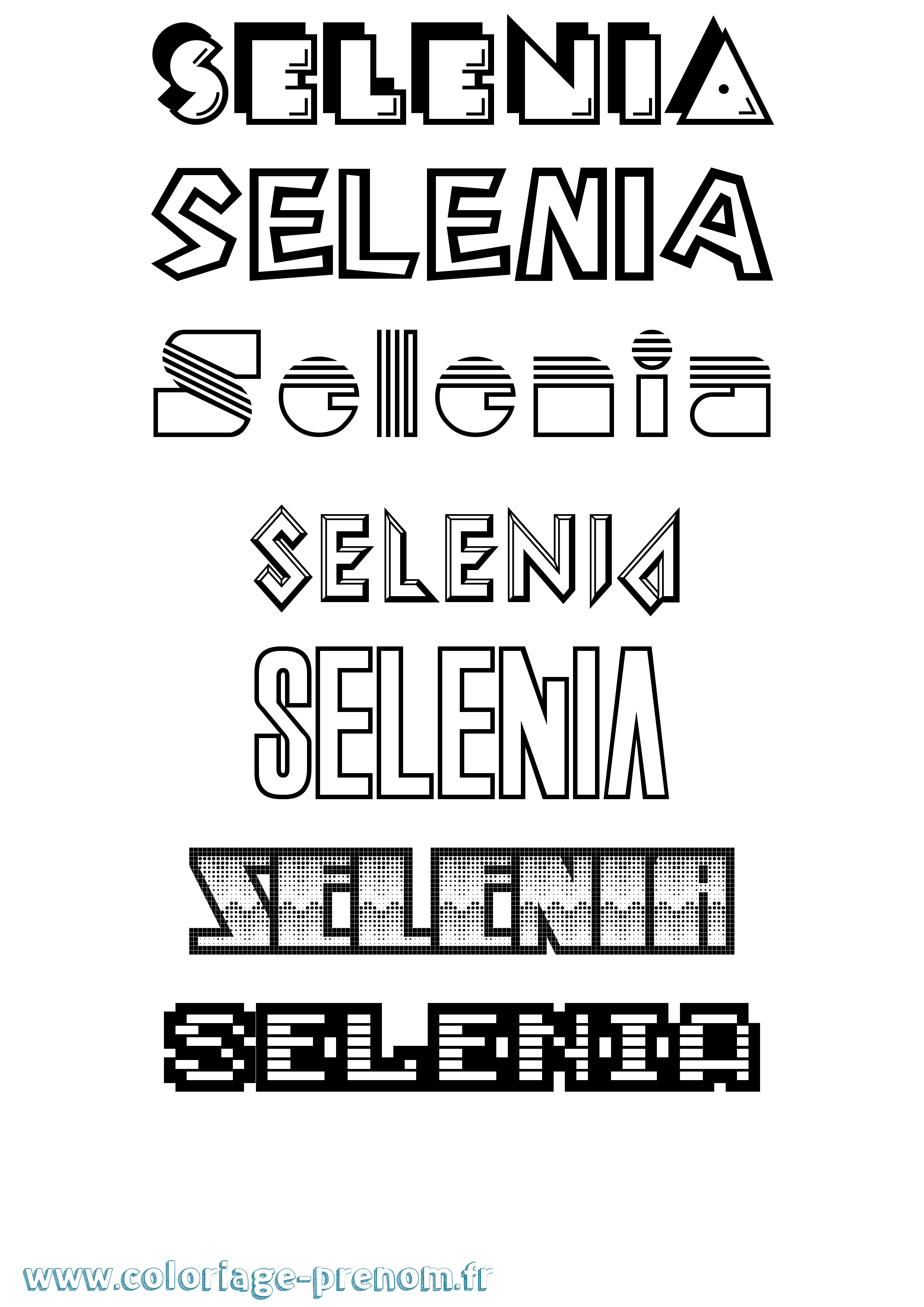 Coloriage Selenia Jeux Vidéos Coloriage prénom Selenia Jeux Vidéos