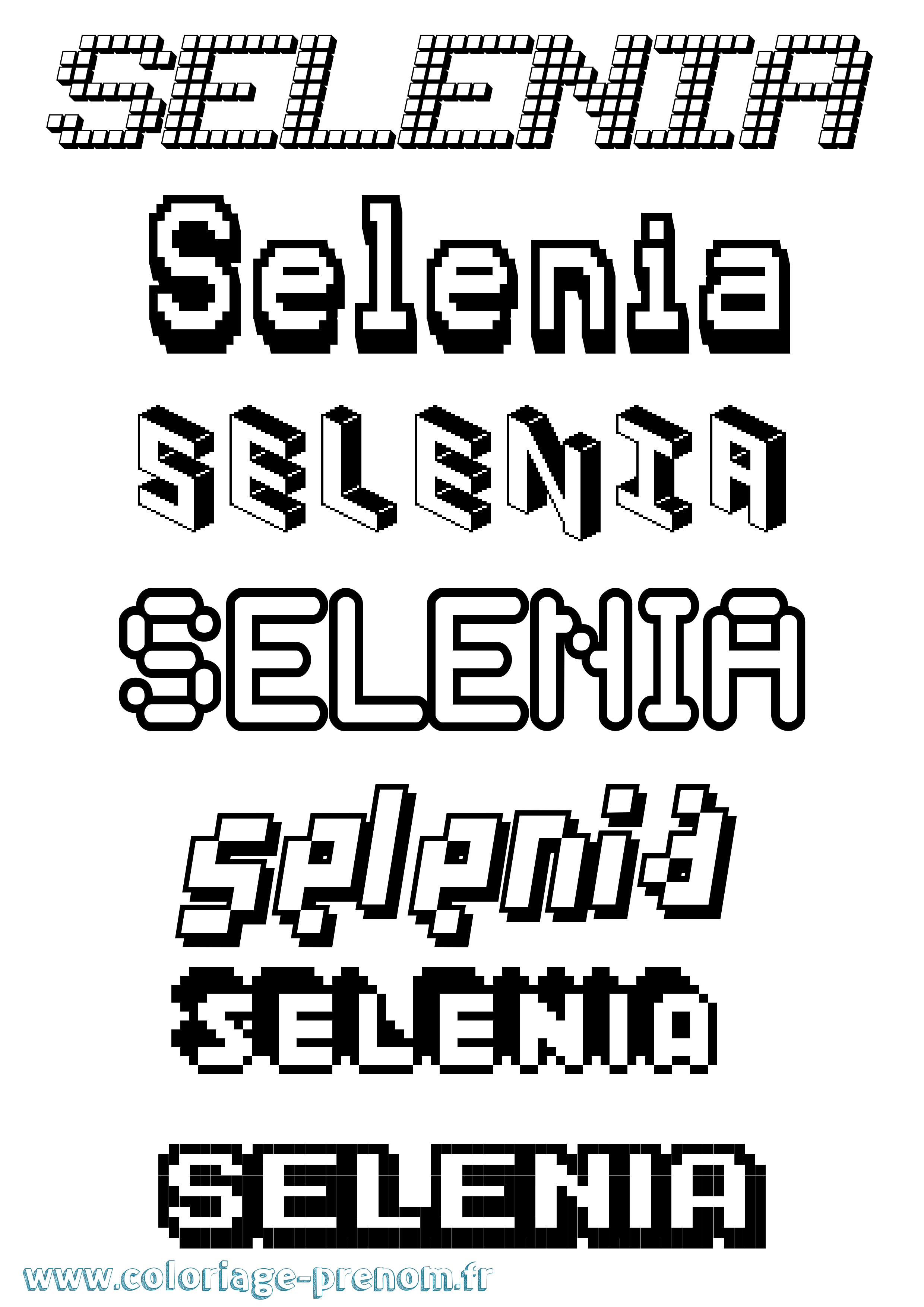 Coloriage Selenia Pixel Coloriage prénom Selenia Pixel