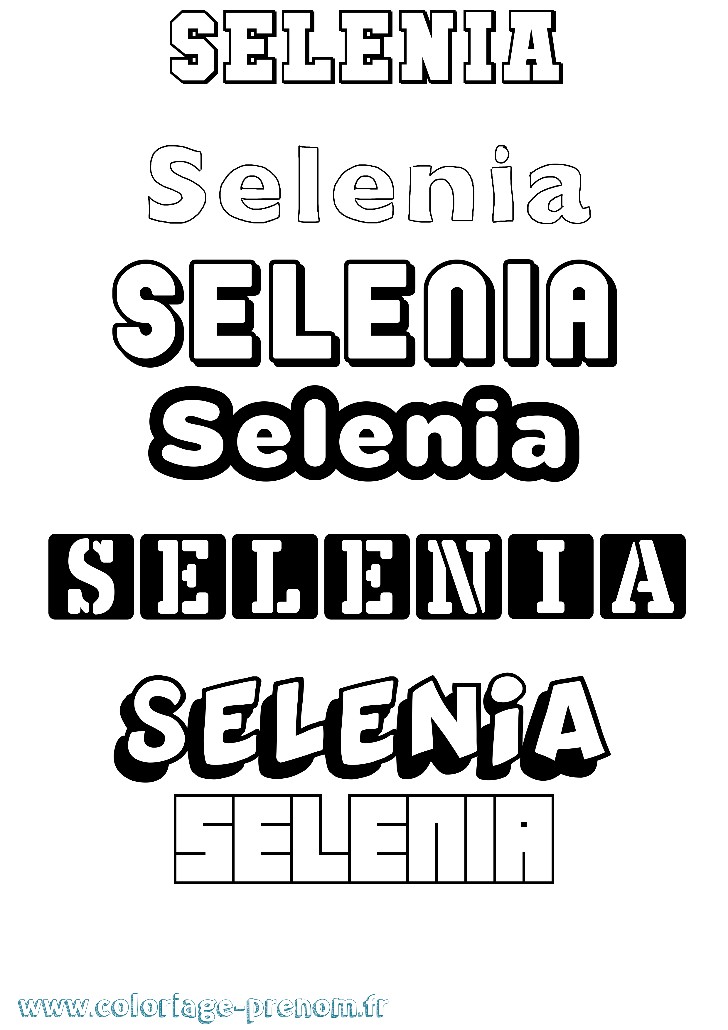 Coloriage Selenia Simple Coloriage prénom Selenia Simple