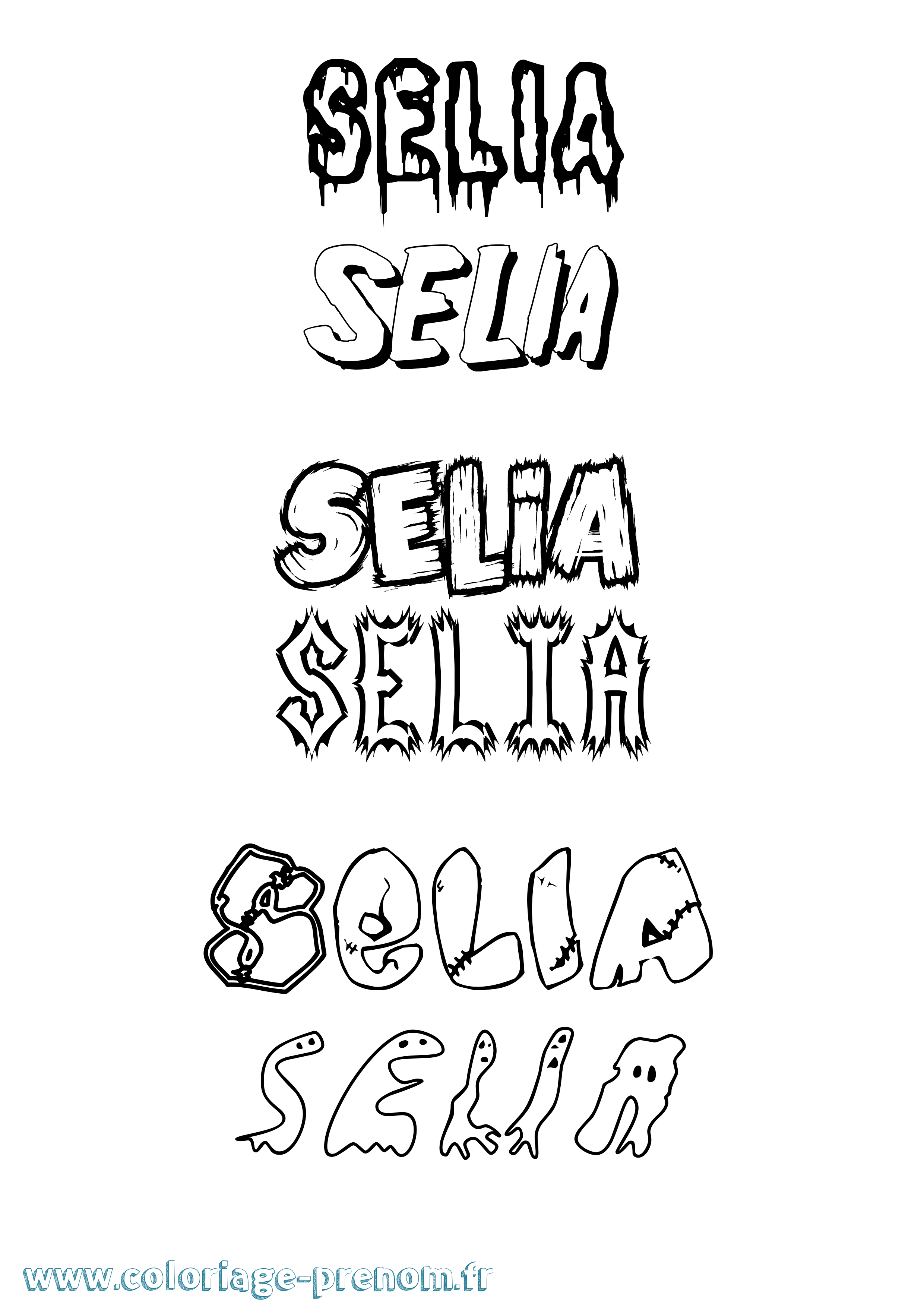Coloriage Selia Frisson Coloriage prénom Selia Frisson