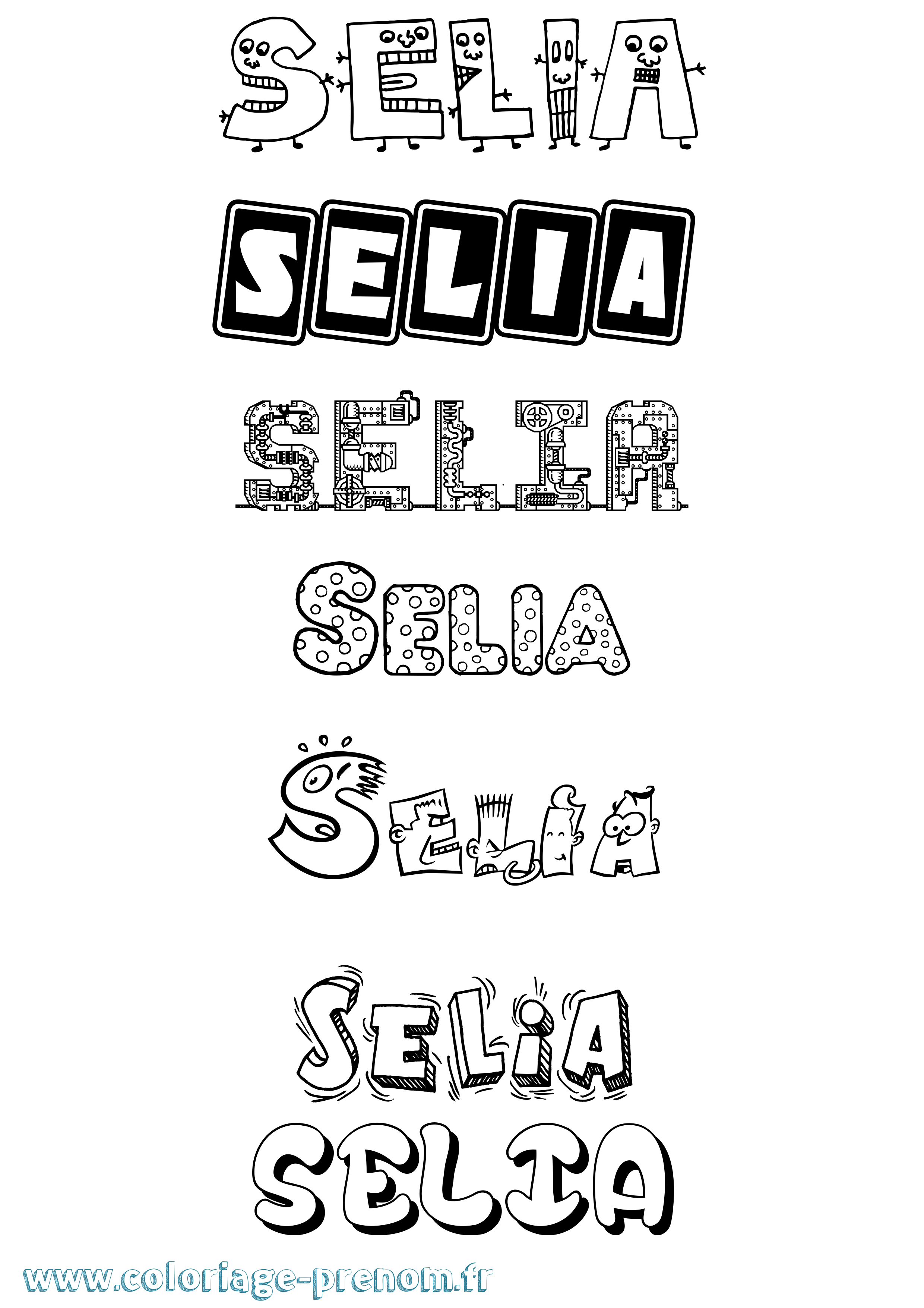 Coloriage Selia Fun Coloriage prénom Selia Fun