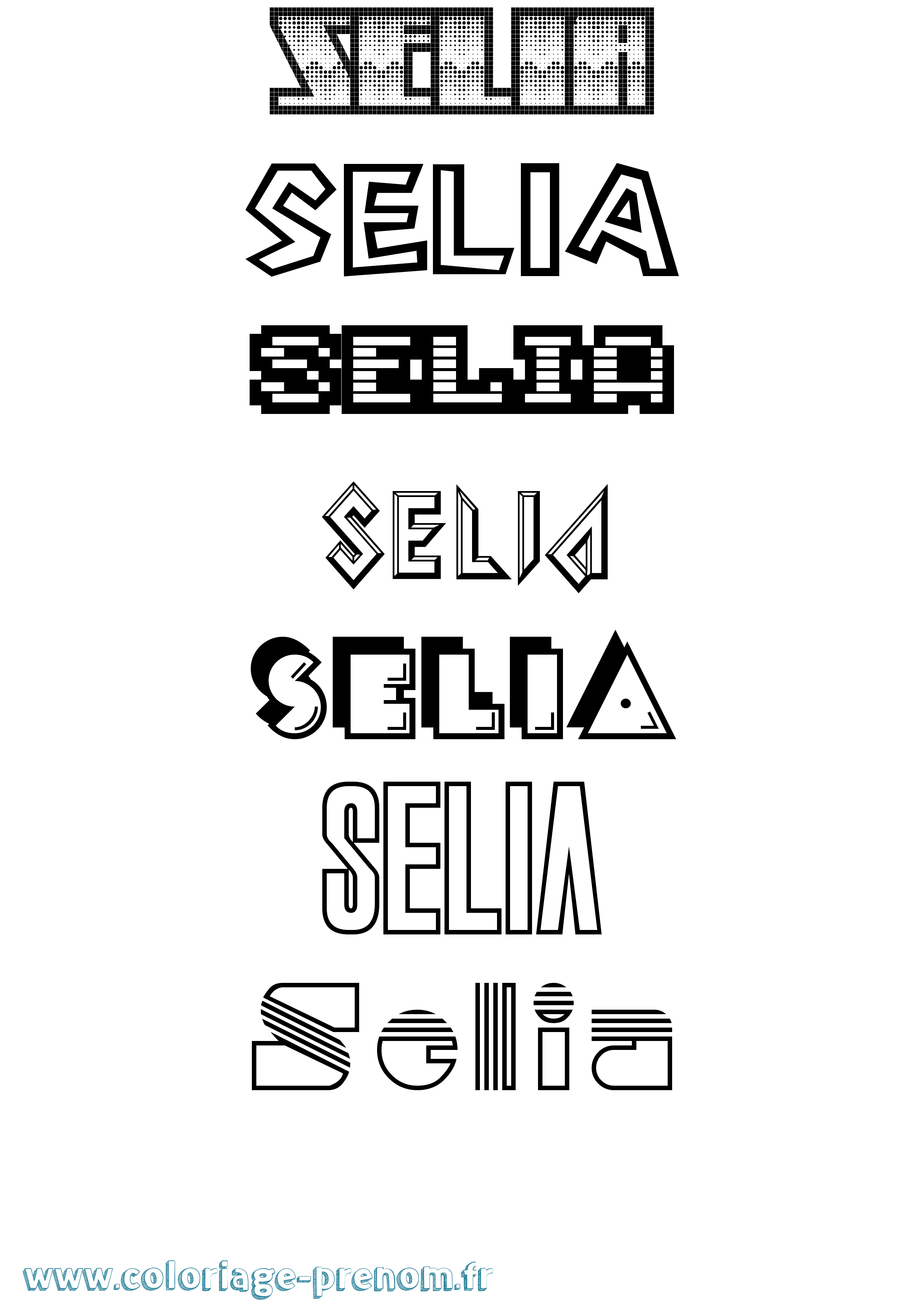 Coloriage Selia Jeux Vidéos Coloriage prénom Selia Jeux Vidéos