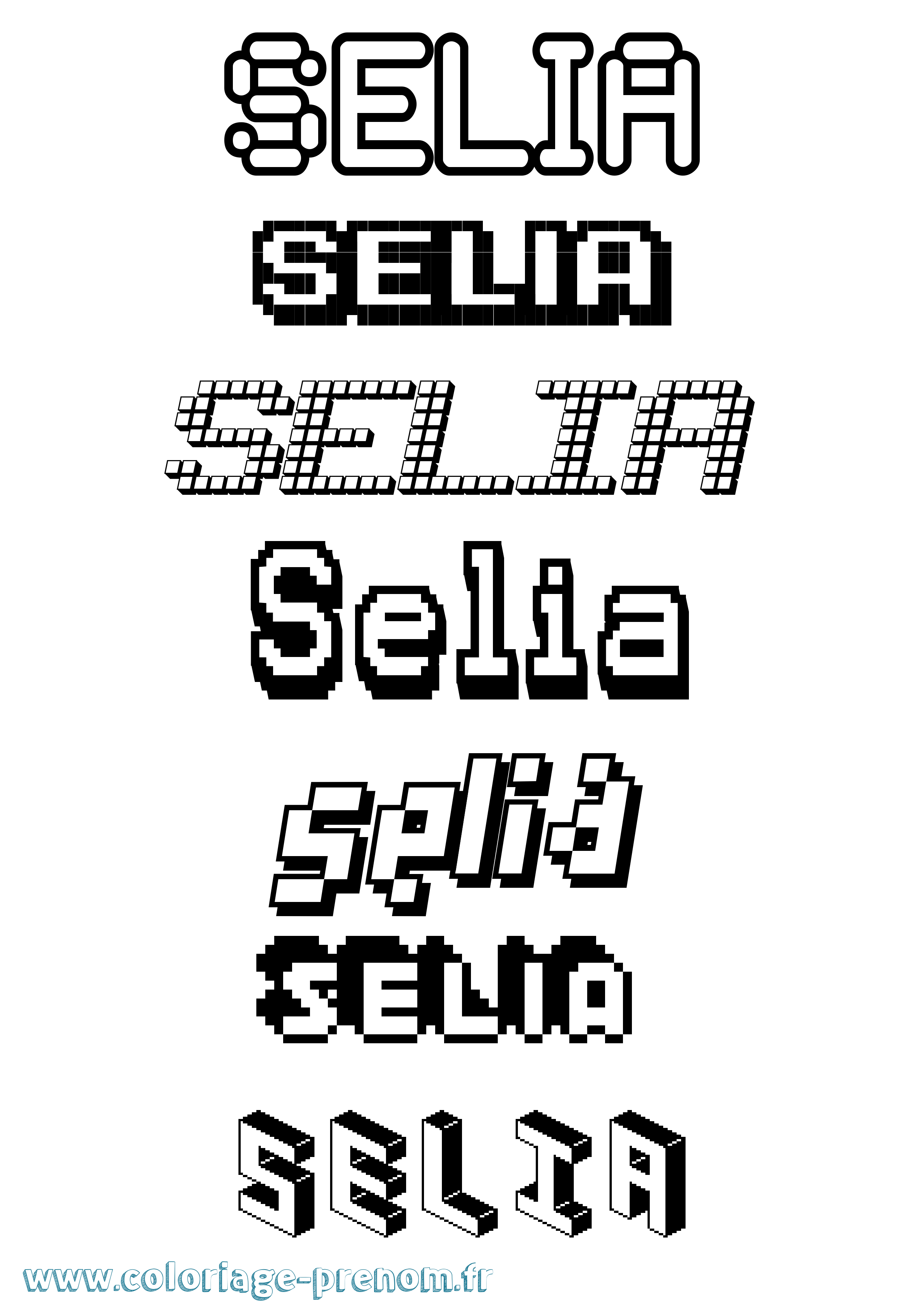 Coloriage Selia Pixel Coloriage prénom Selia Pixel