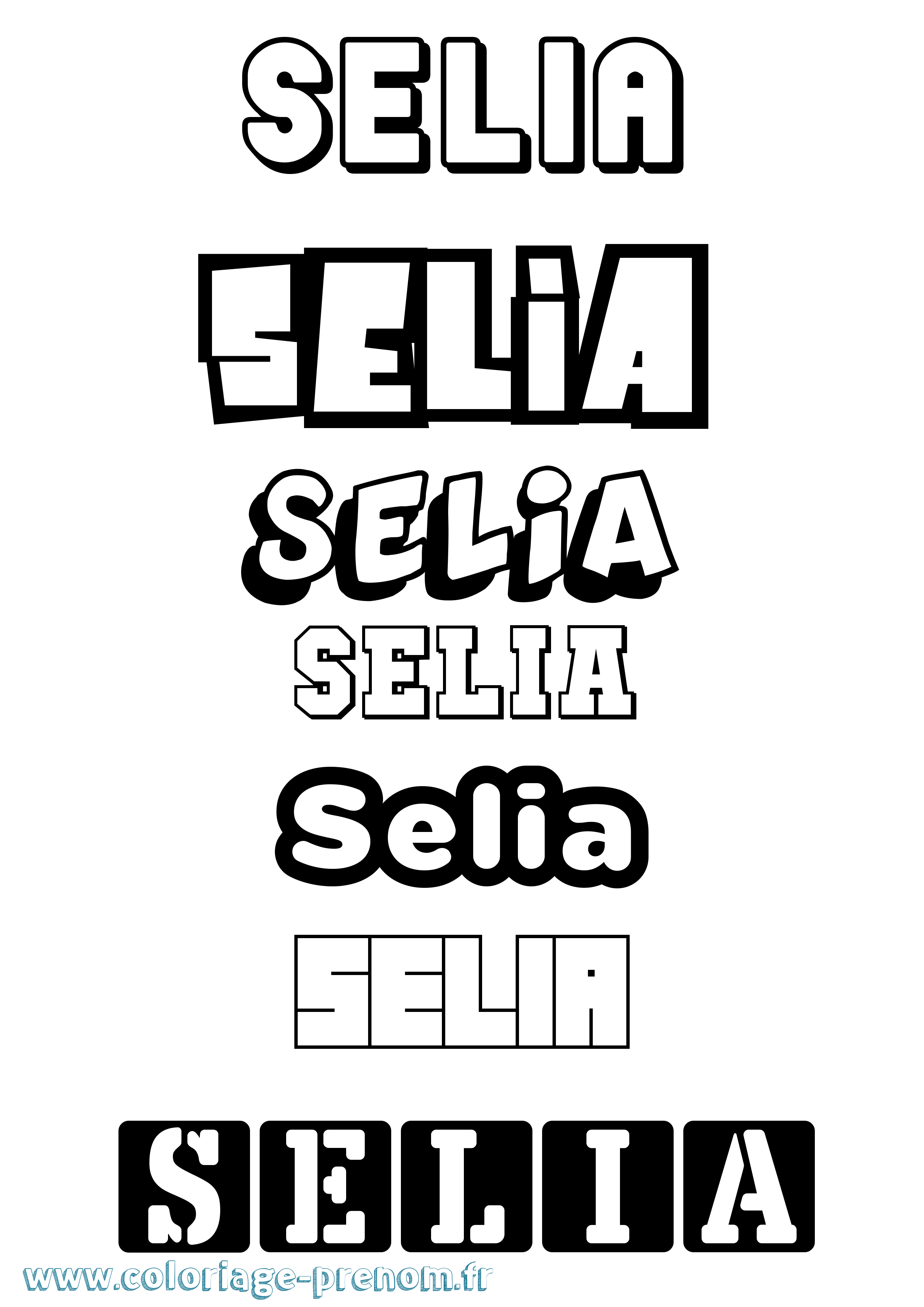 Coloriage Selia Simple Coloriage prénom Selia Simple