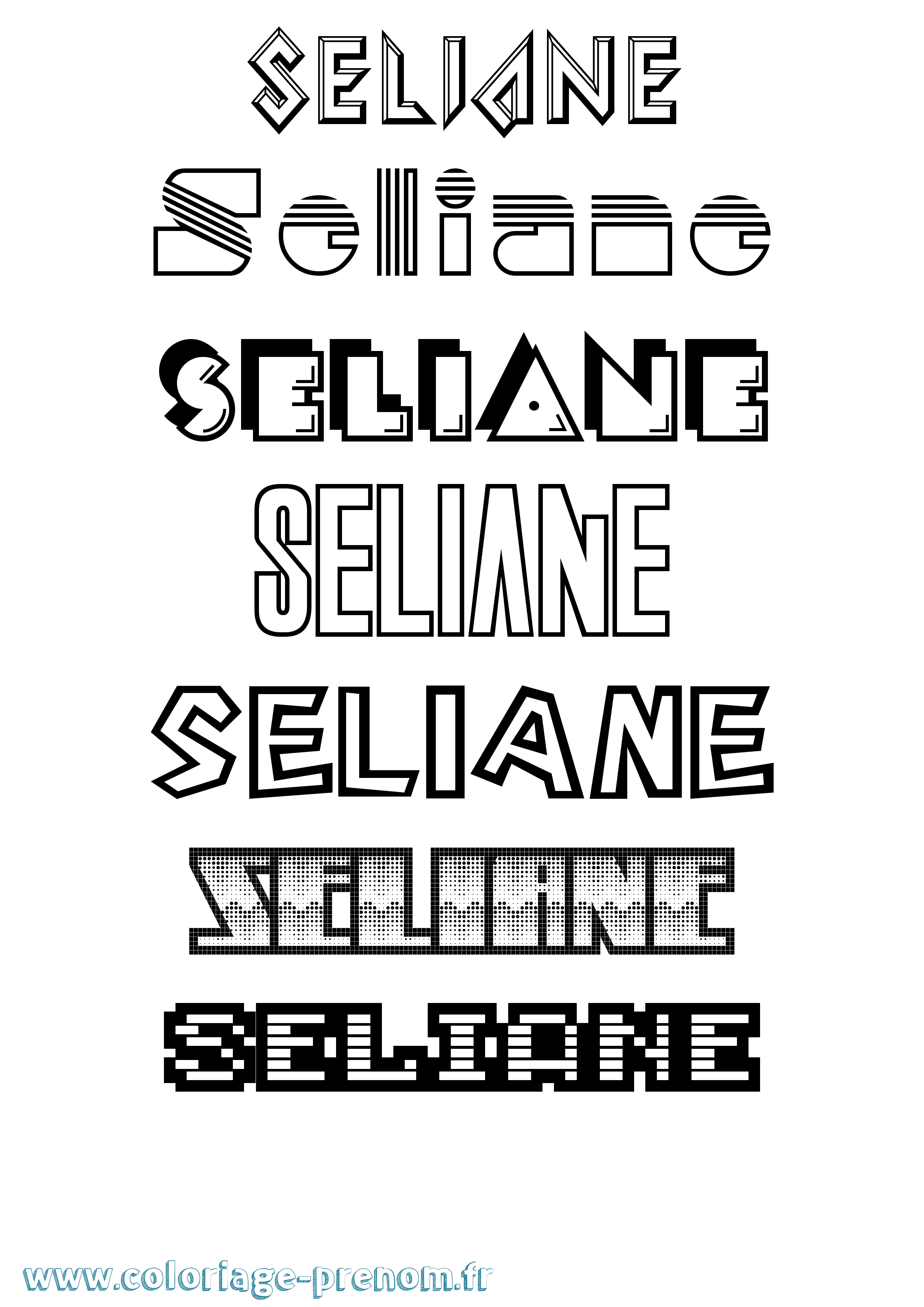 Coloriage Seliane Jeux Vidéos Coloriage prénom Seliane Jeux Vidéos