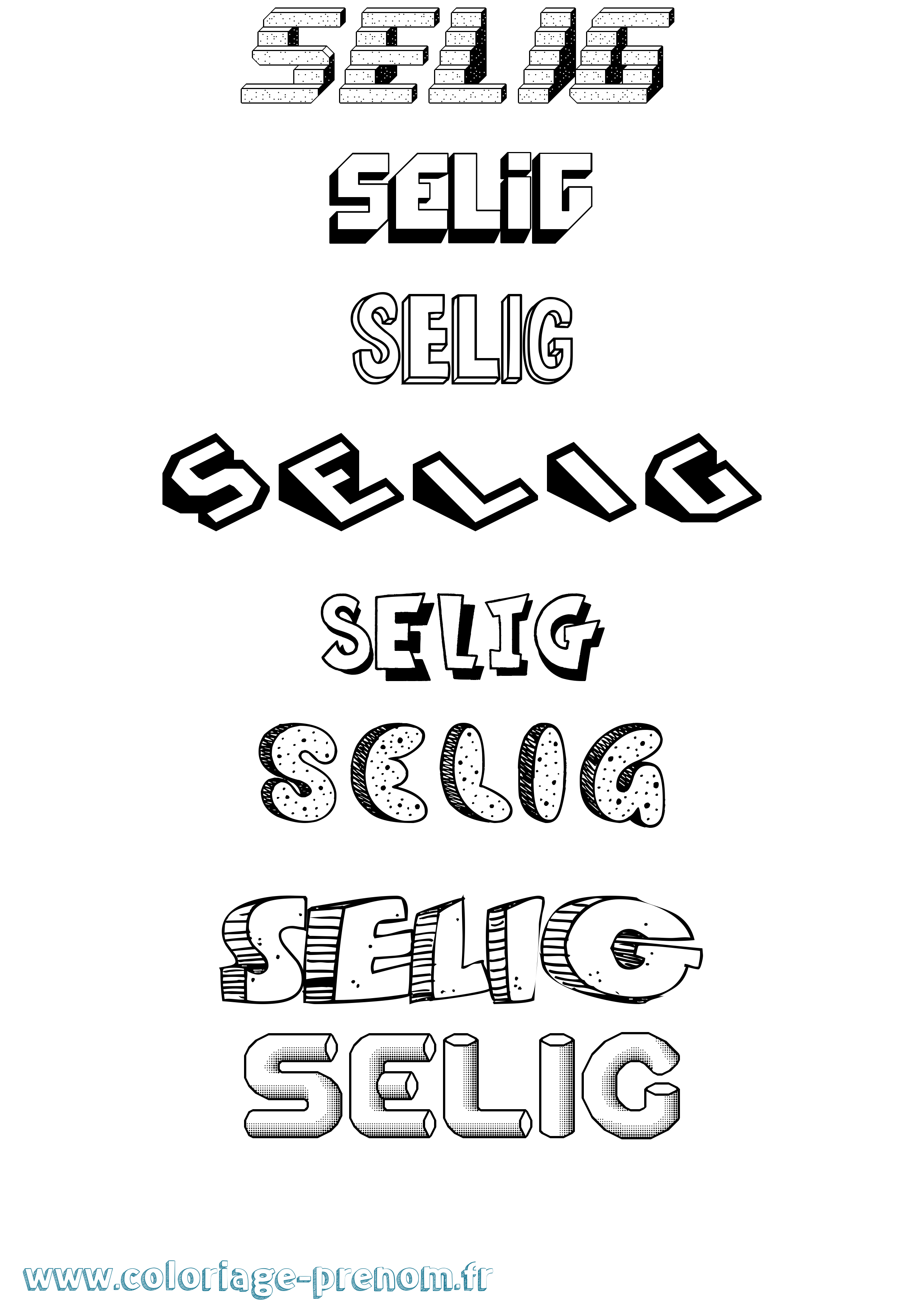 Coloriage Selig Effet 3D Coloriage prénom Selig Effet 3D