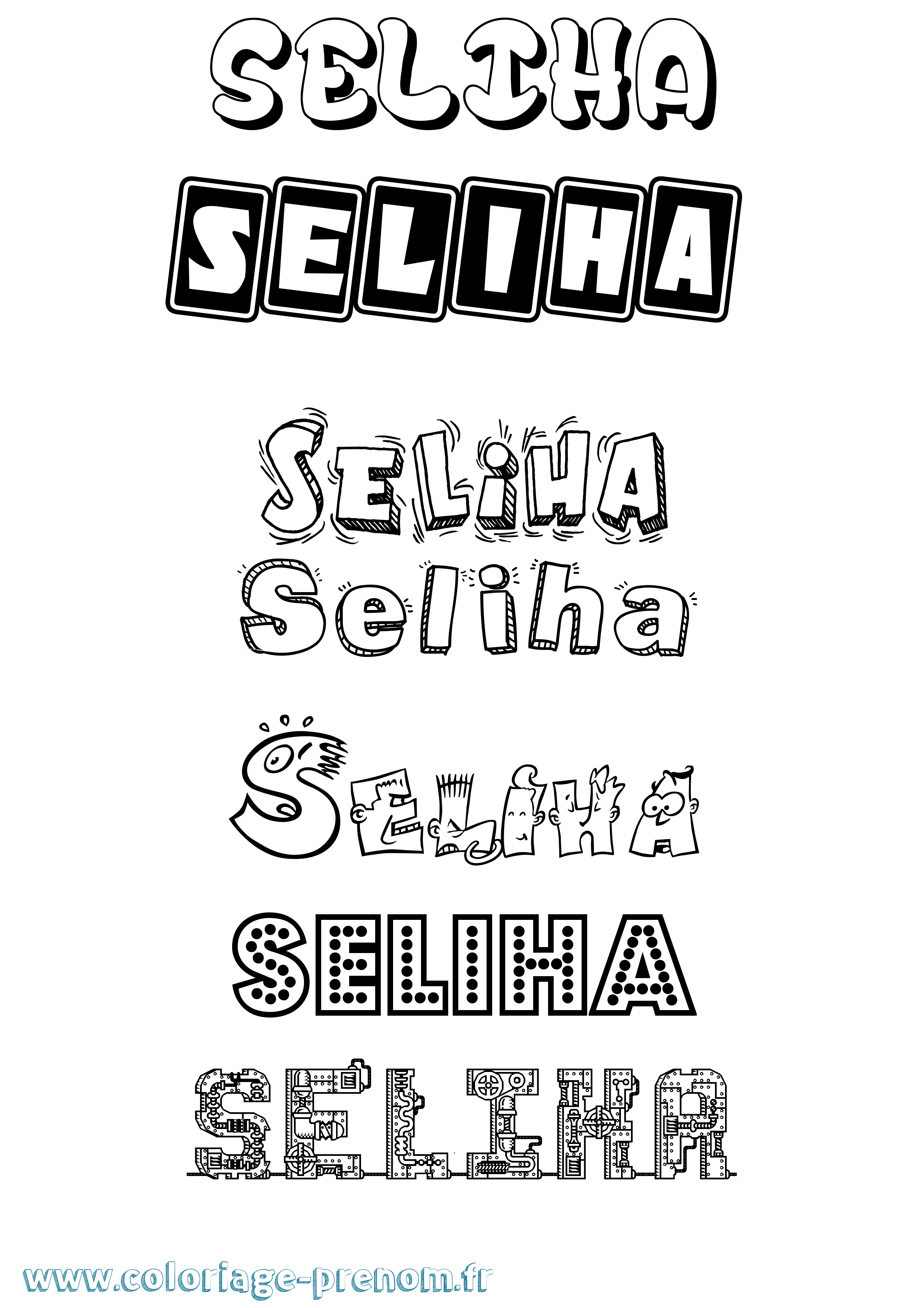 Coloriage Seliha Fun Coloriage prénom Seliha Fun