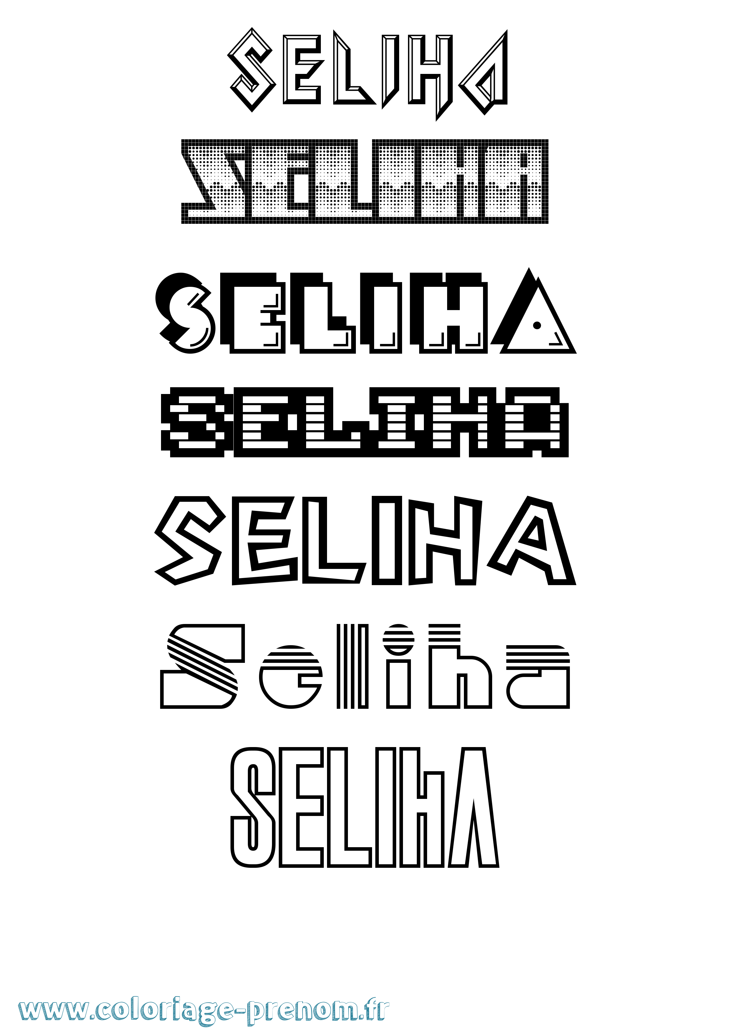 Coloriage Seliha Jeux Vidéos Coloriage prénom Seliha Jeux Vidéos