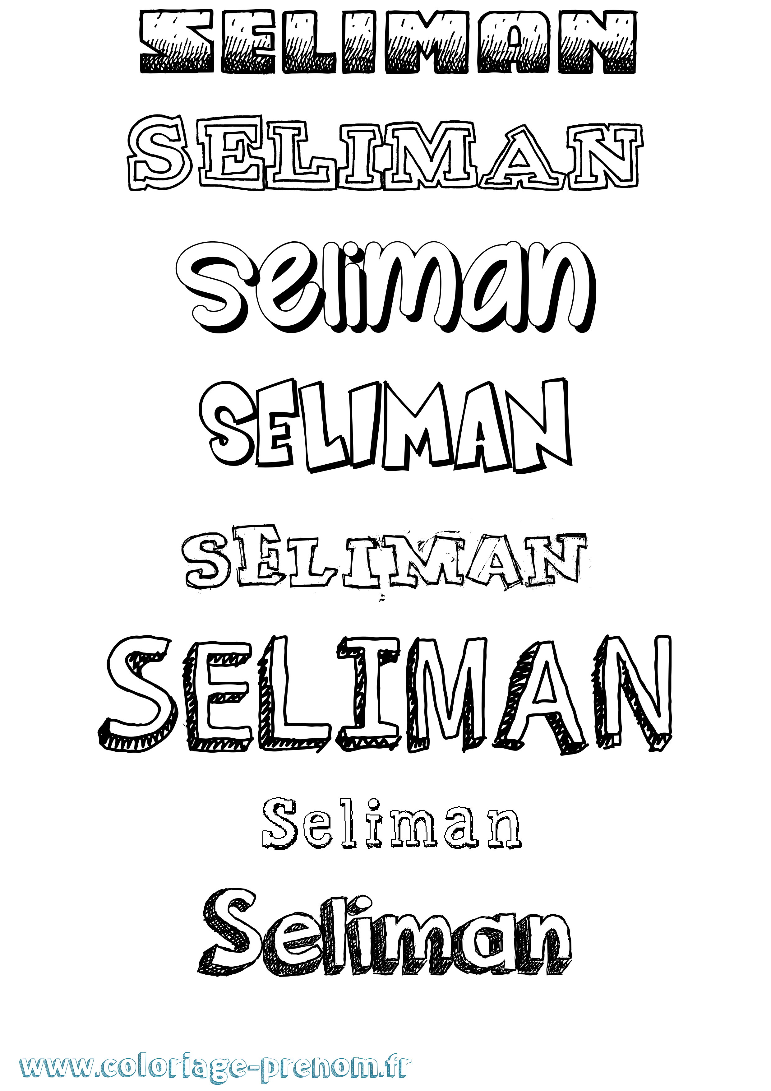 Coloriage Seliman Dessiné Coloriage prénom Seliman Dessiné