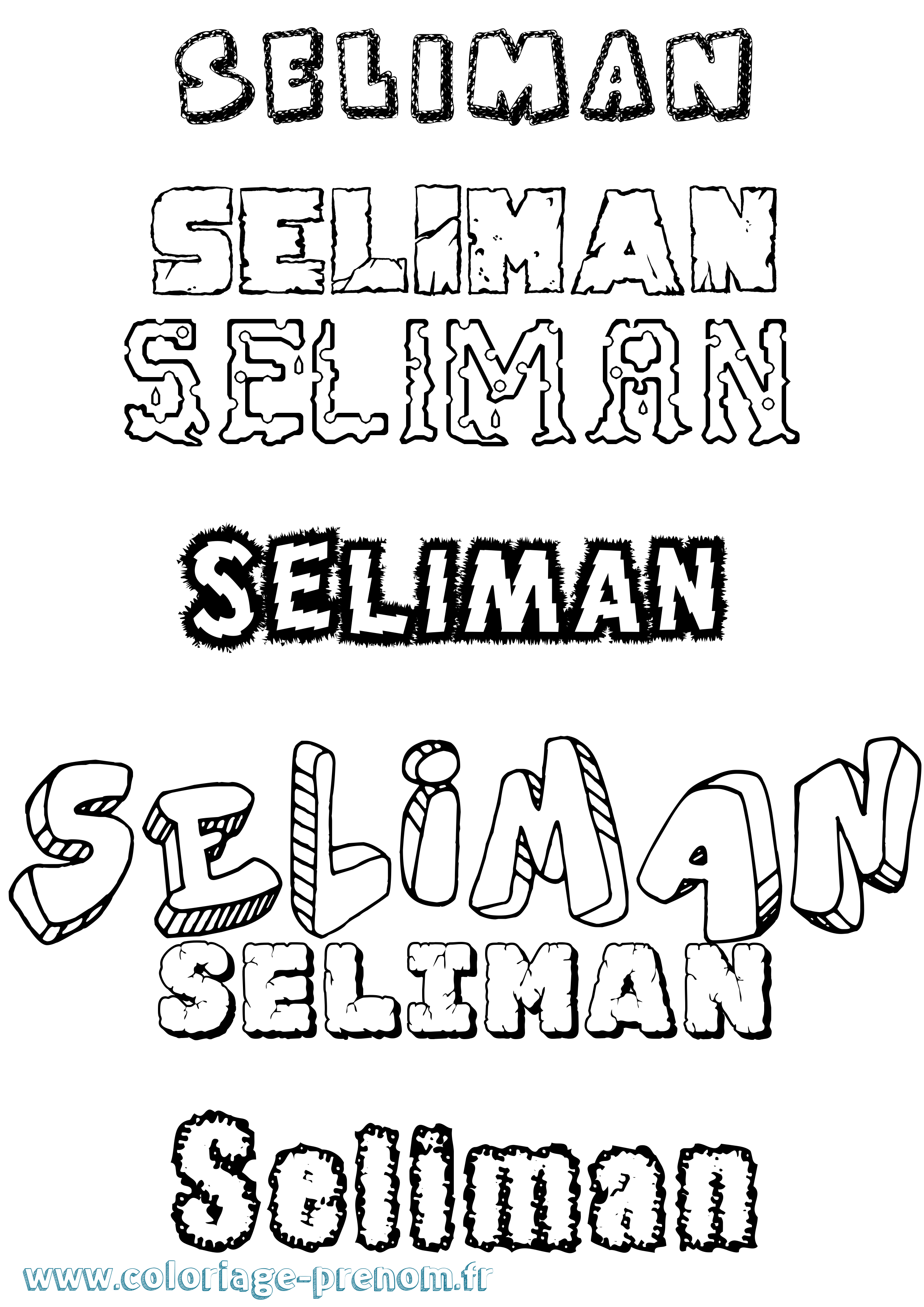Coloriage Seliman Destructuré Coloriage prénom Seliman Destructuré