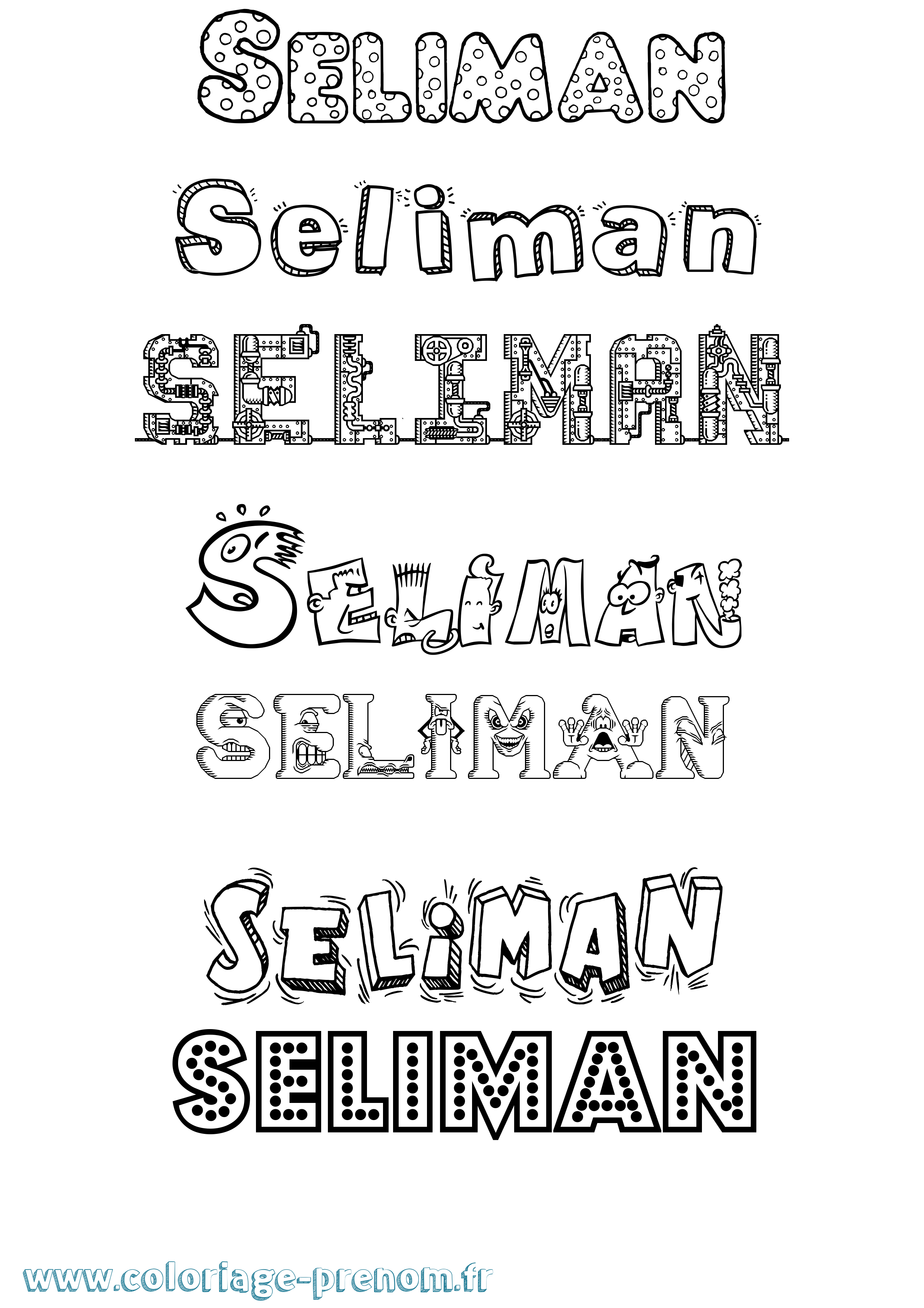 Coloriage Seliman Fun Coloriage prénom Seliman Fun