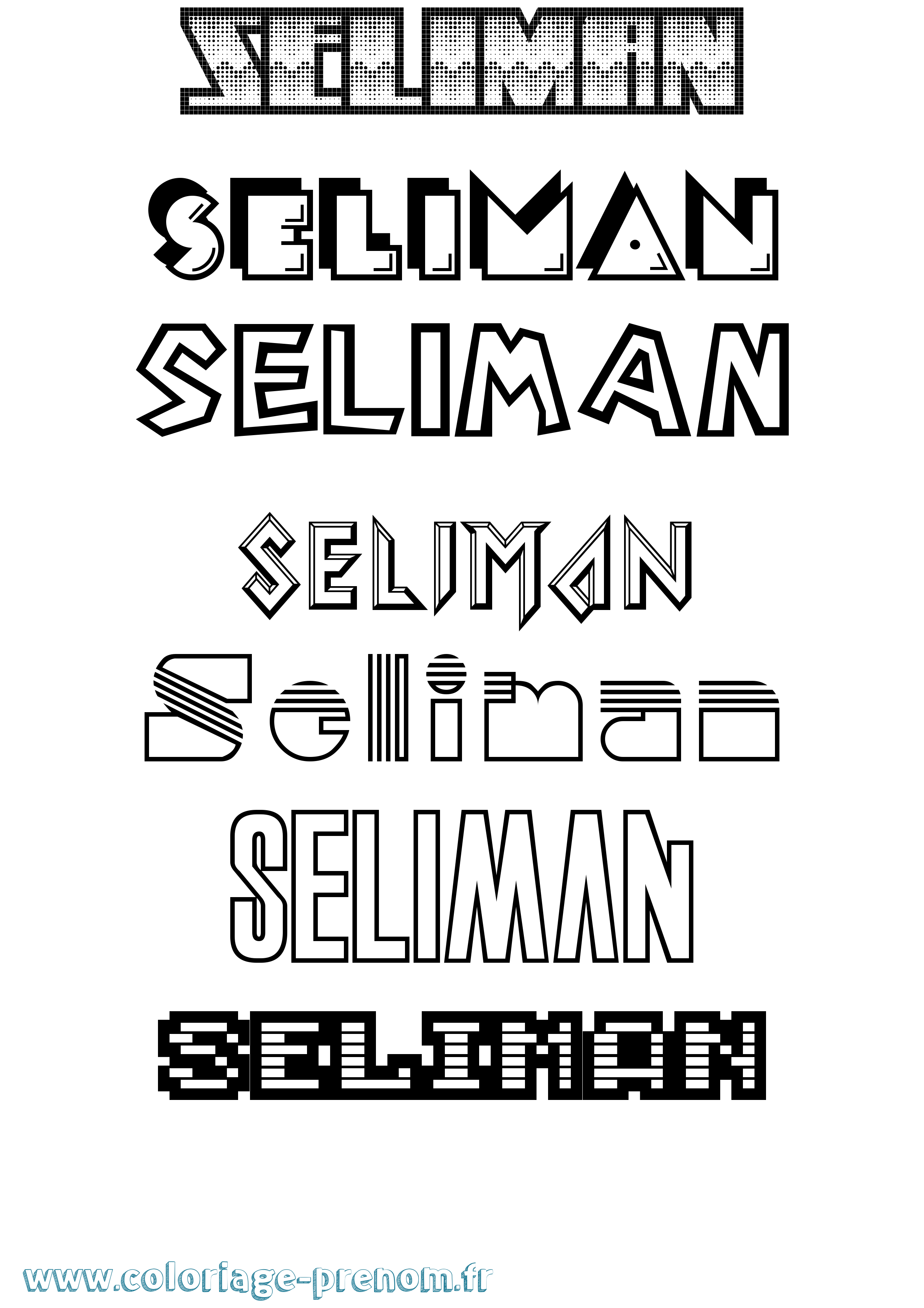 Coloriage Seliman Jeux Vidéos Coloriage prénom Seliman Jeux Vidéos