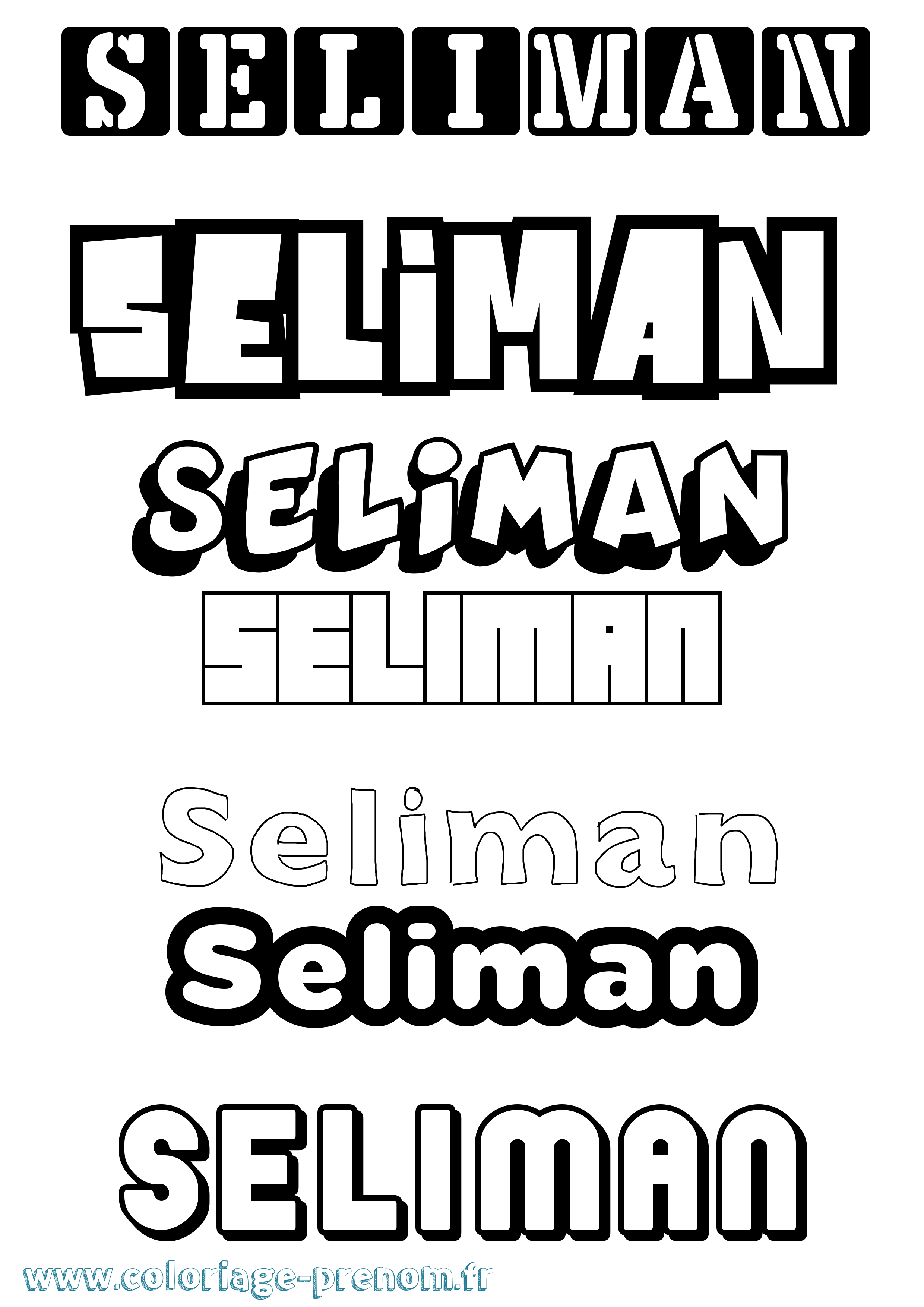 Coloriage Seliman Simple Coloriage prénom Seliman Simple