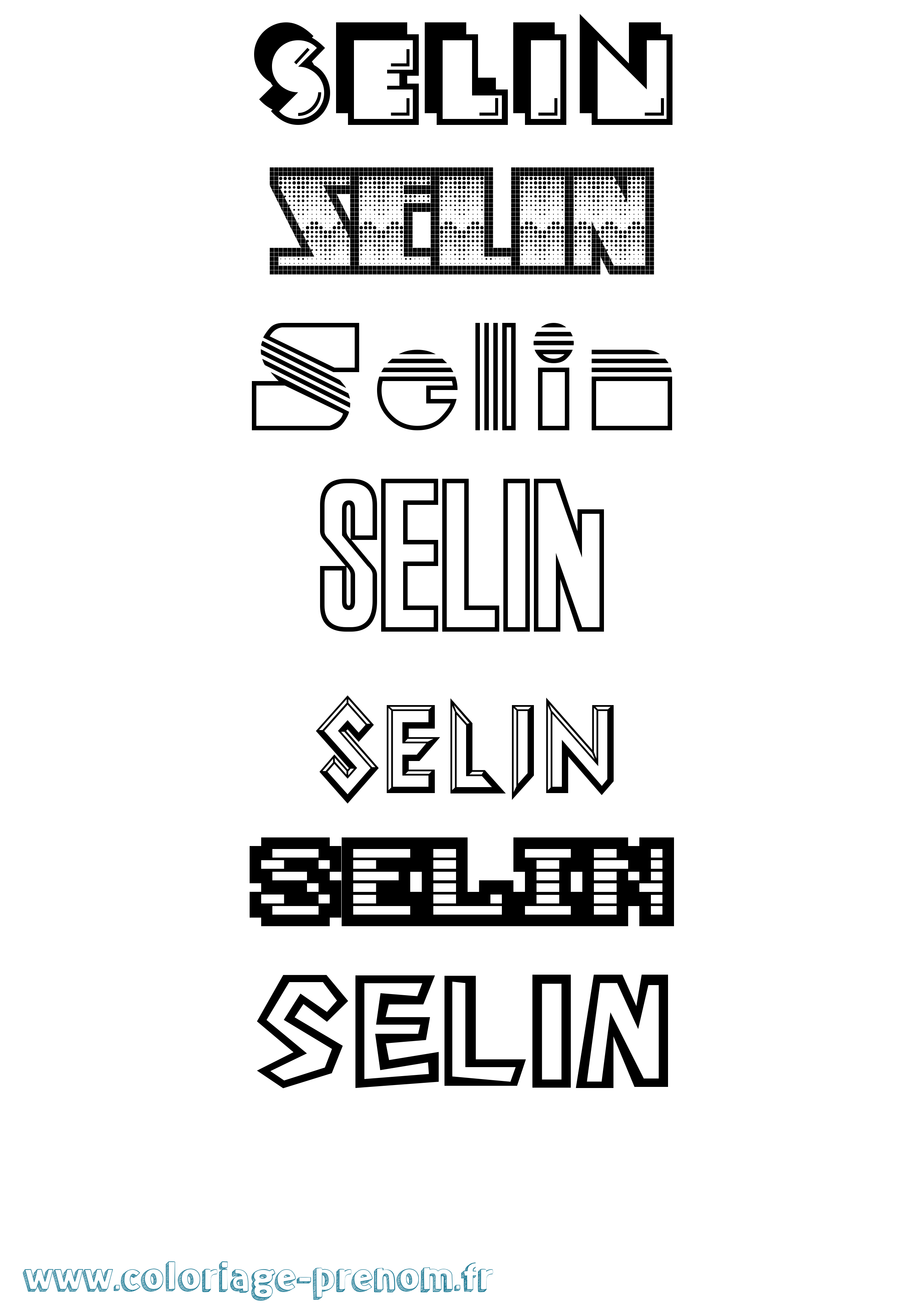 Coloriage Selin Jeux Vidéos Coloriage prénom Selin Jeux Vidéos