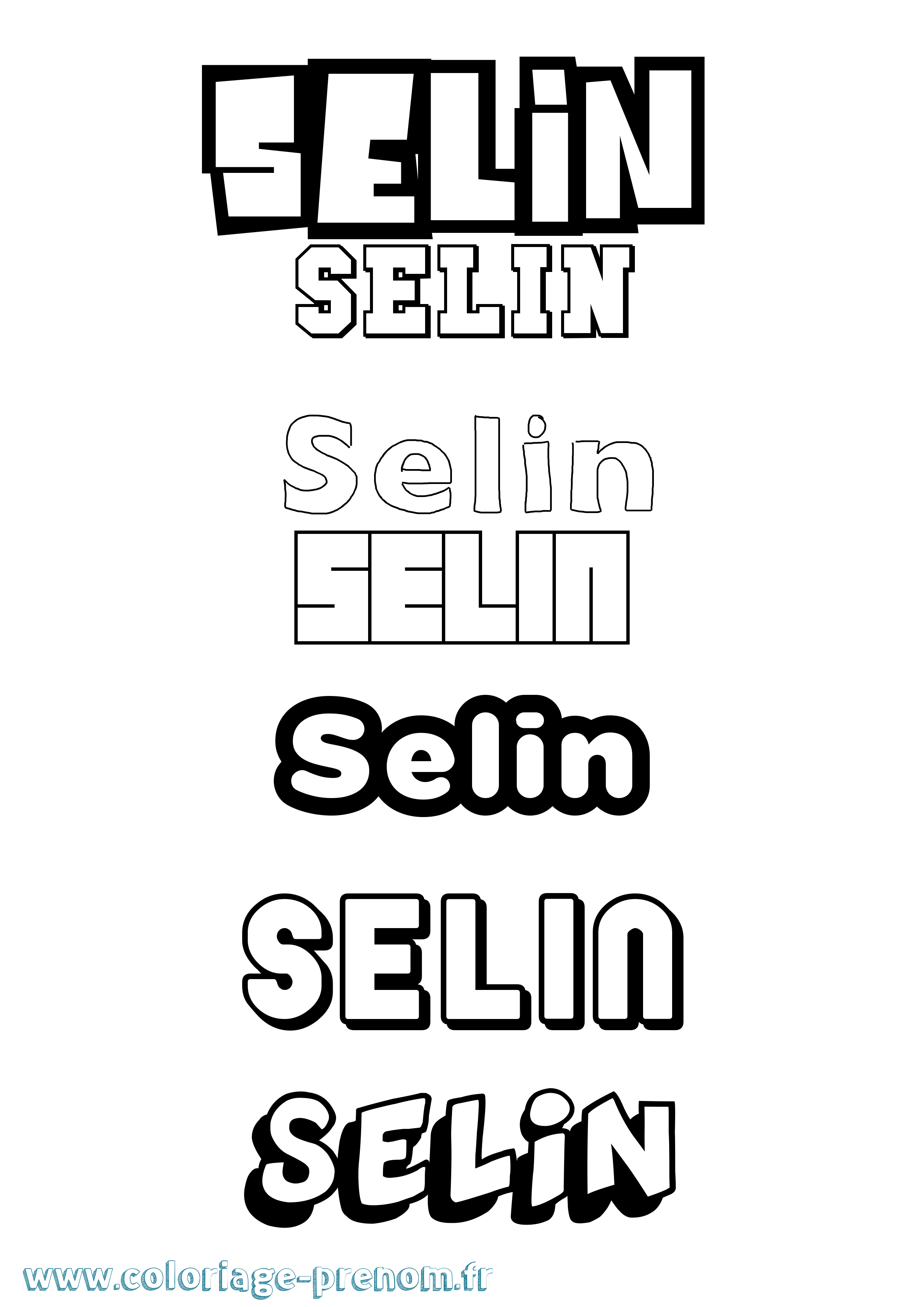 Coloriage Selin Simple Coloriage prénom Selin Simple