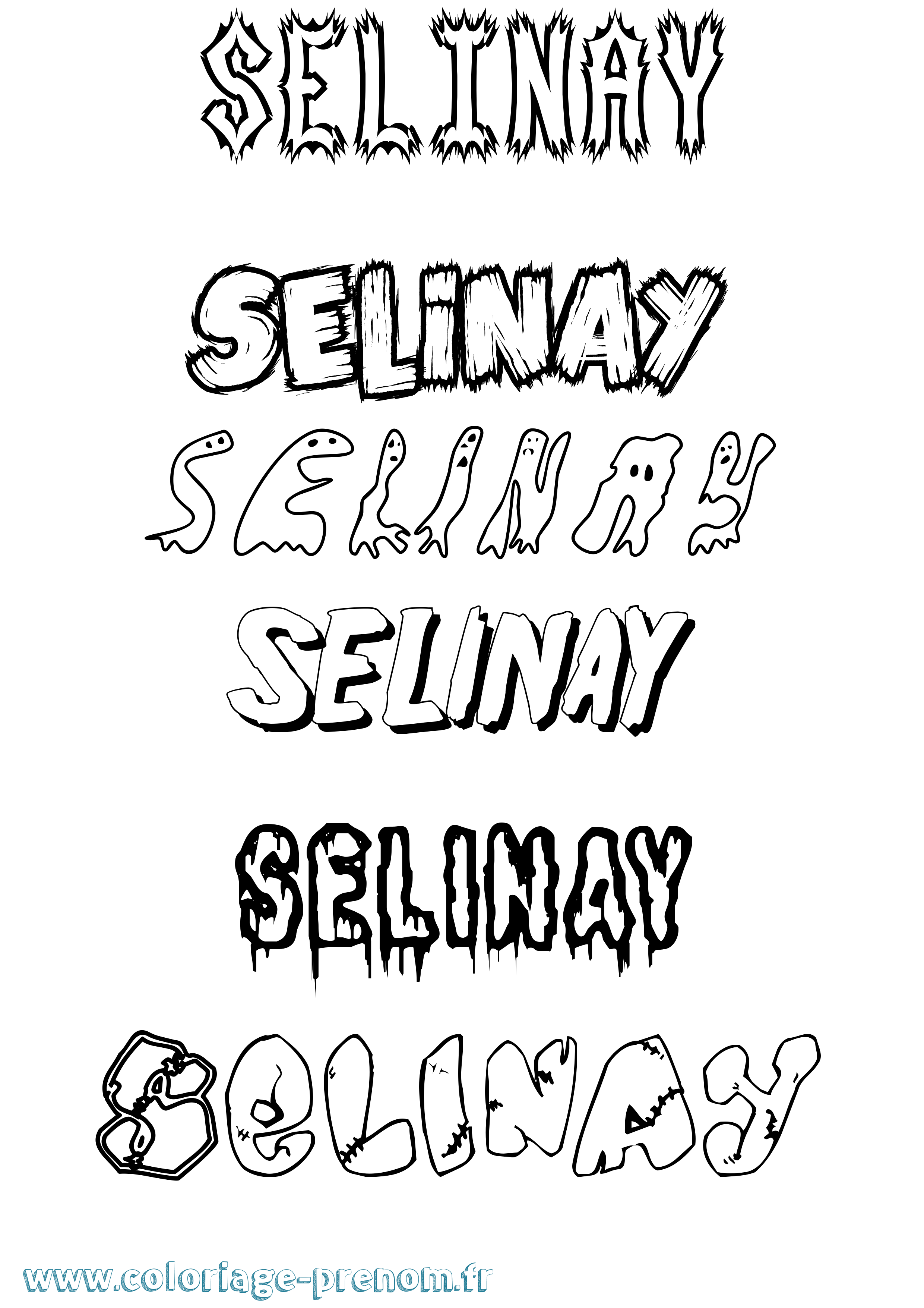 Coloriage Selinay Frisson Coloriage prénom Selinay Frisson