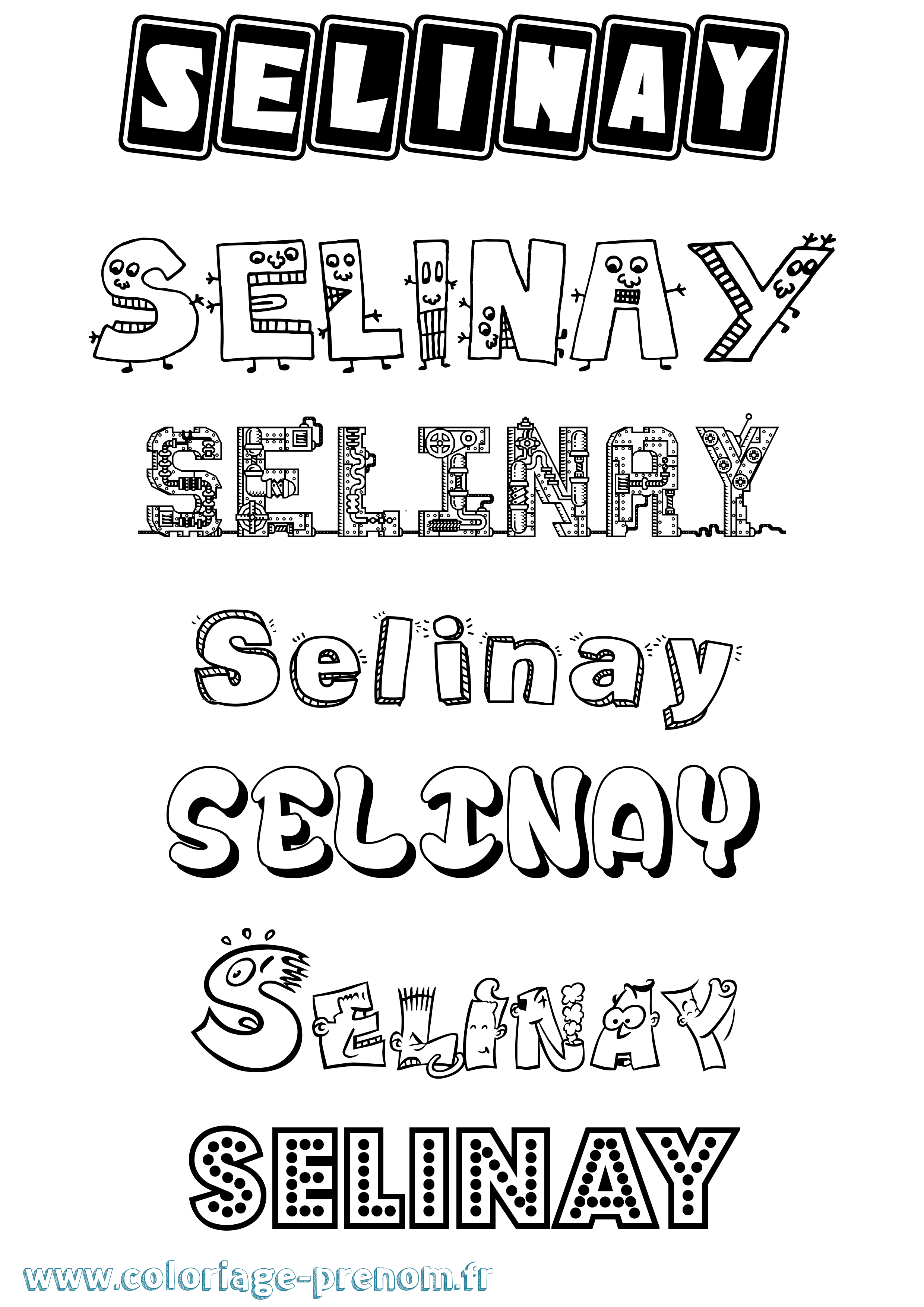Coloriage Selinay Fun Coloriage prénom Selinay Fun