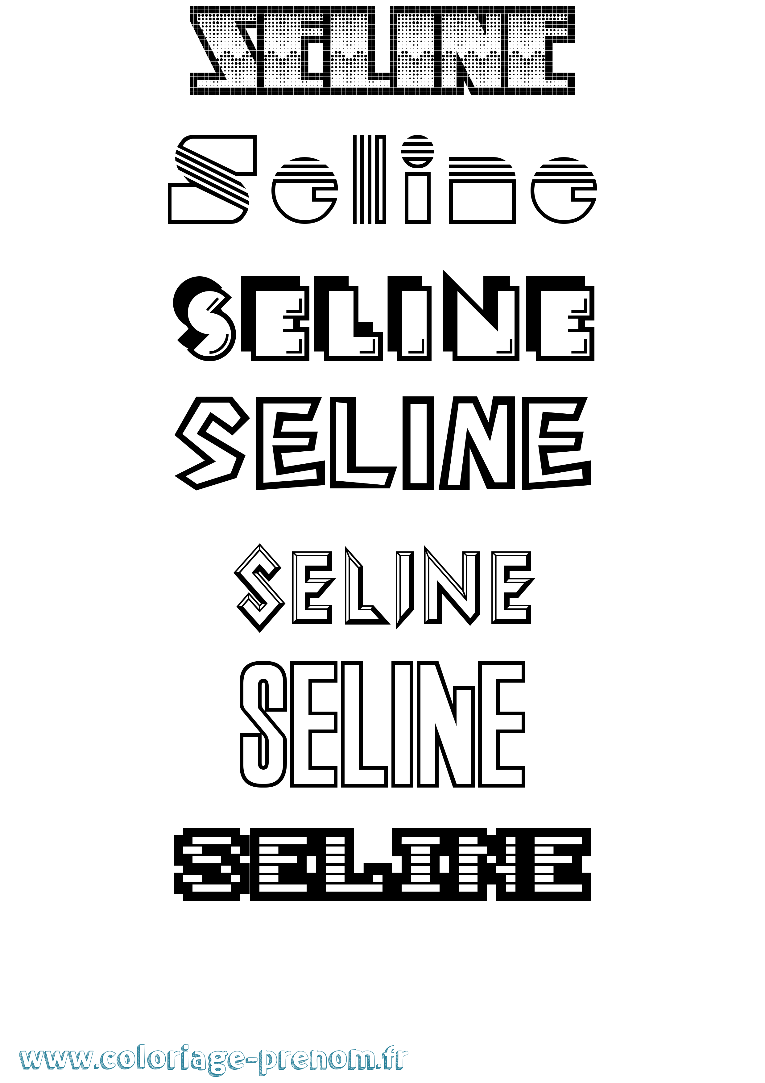 Coloriage Seline Jeux Vidéos Coloriage prénom Seline Jeux Vidéos