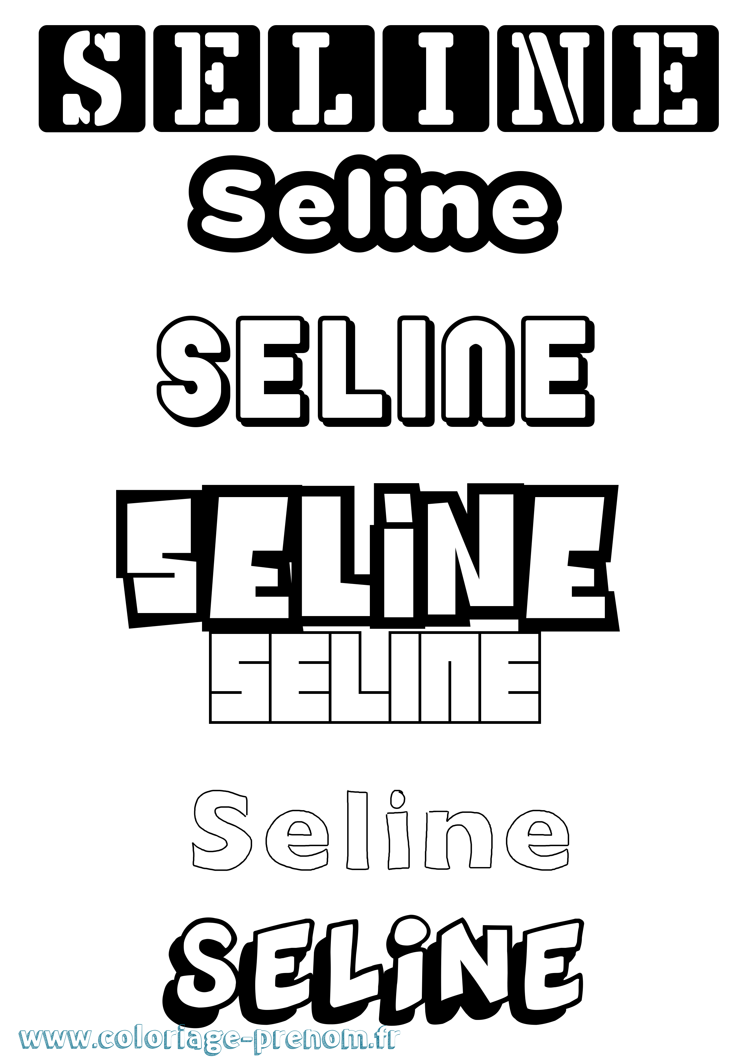 Coloriage Seline Simple Coloriage prénom Seline Simple