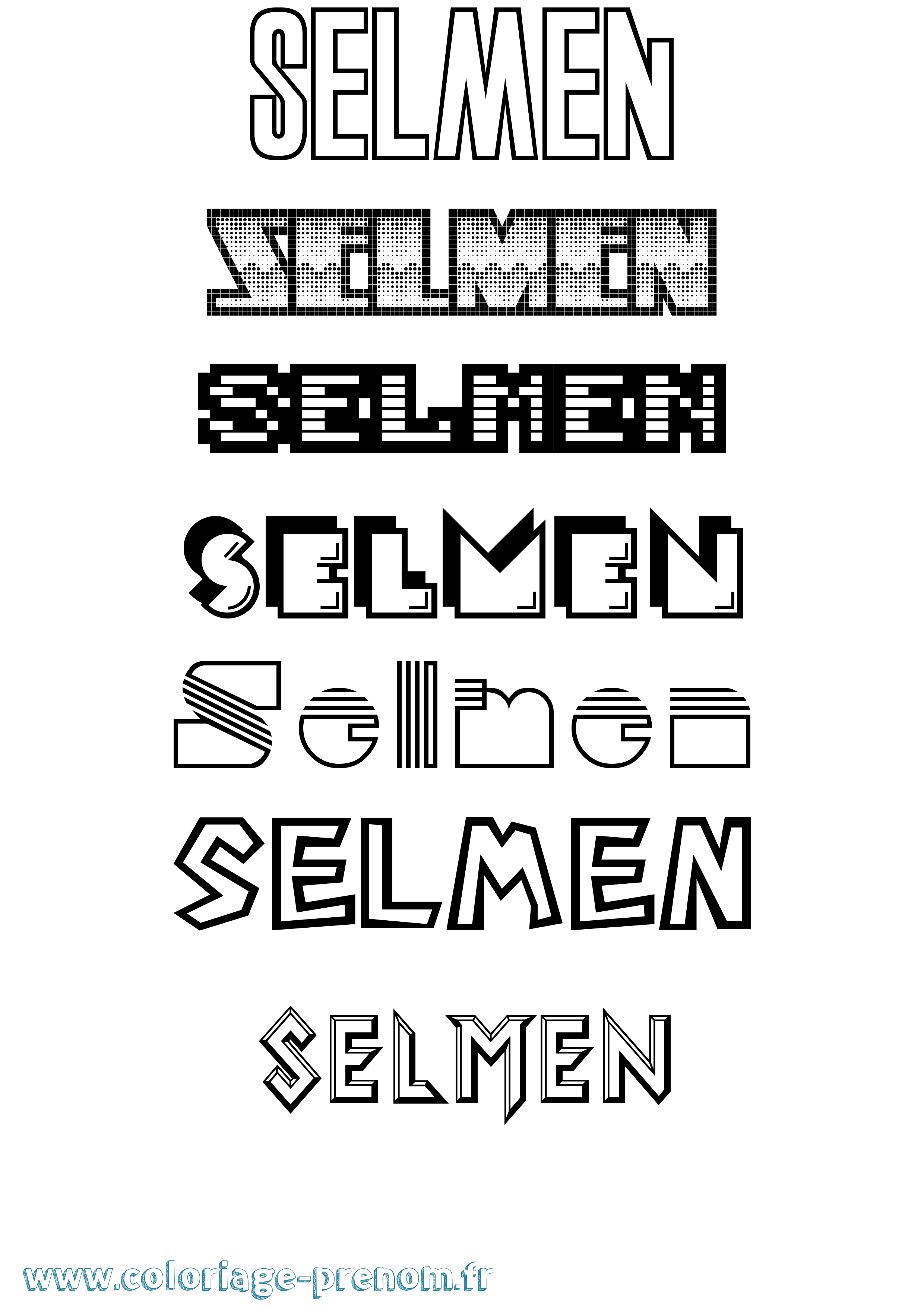 Coloriage Selmen Jeux Vidéos Coloriage prénom Selmen Jeux Vidéos